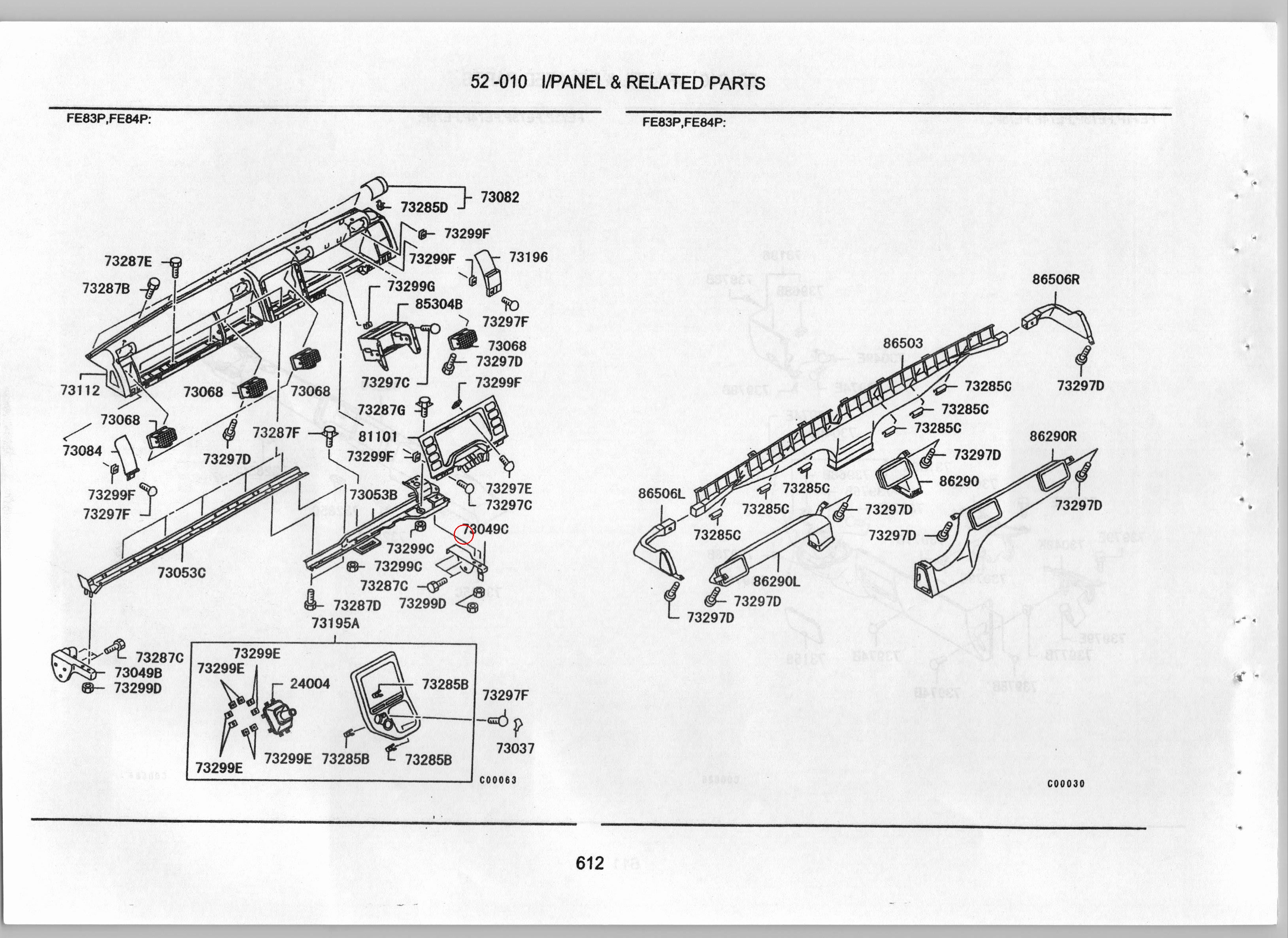 Diagram MK405151 BRACKET,INSTRUMENT PANEL SIDE,LWR - Mitsubishi