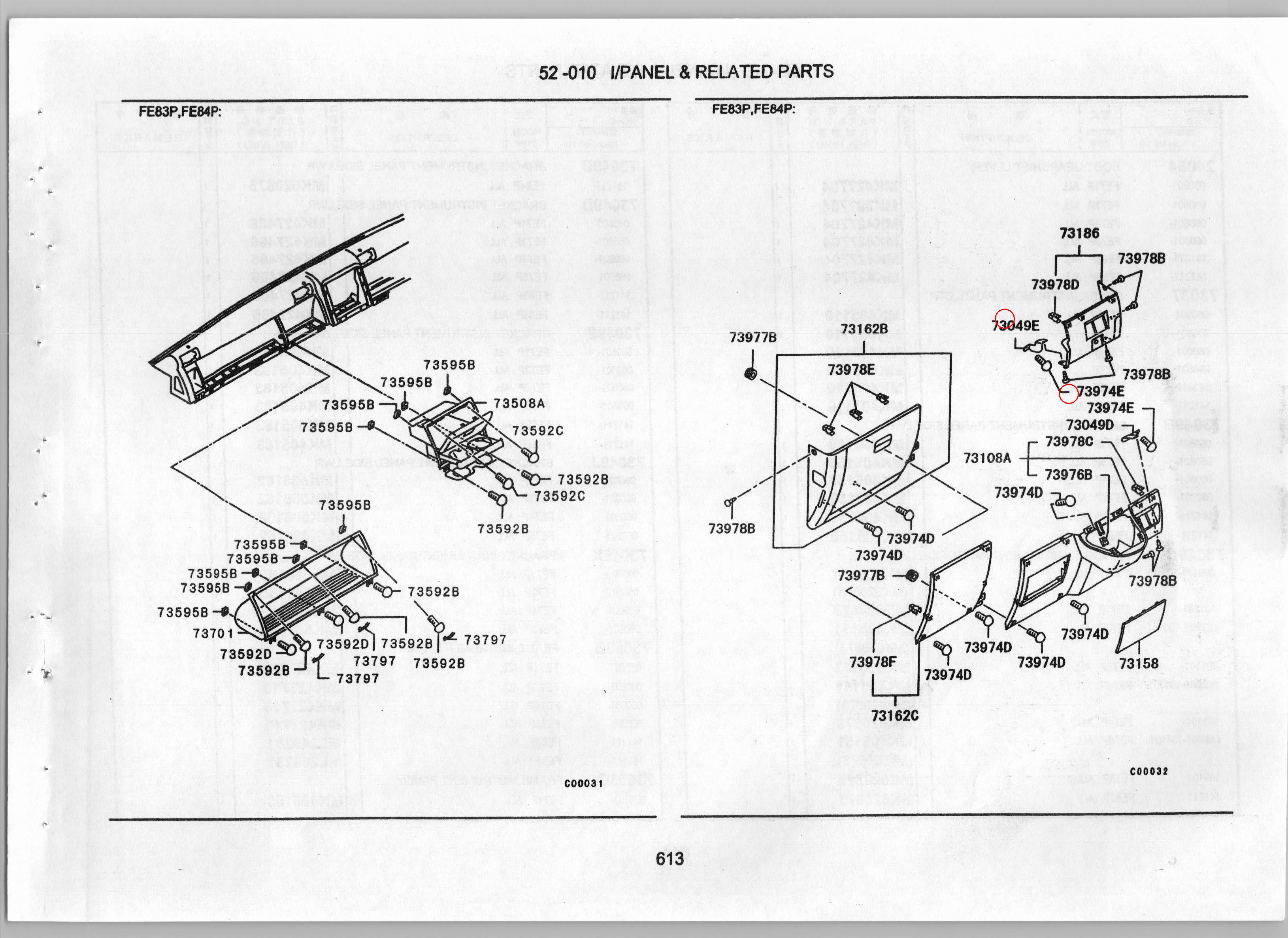 Diagram MK405183 BRACKET,INSTRUMENT PANEL SIDE,LWR - Mitsubishi
