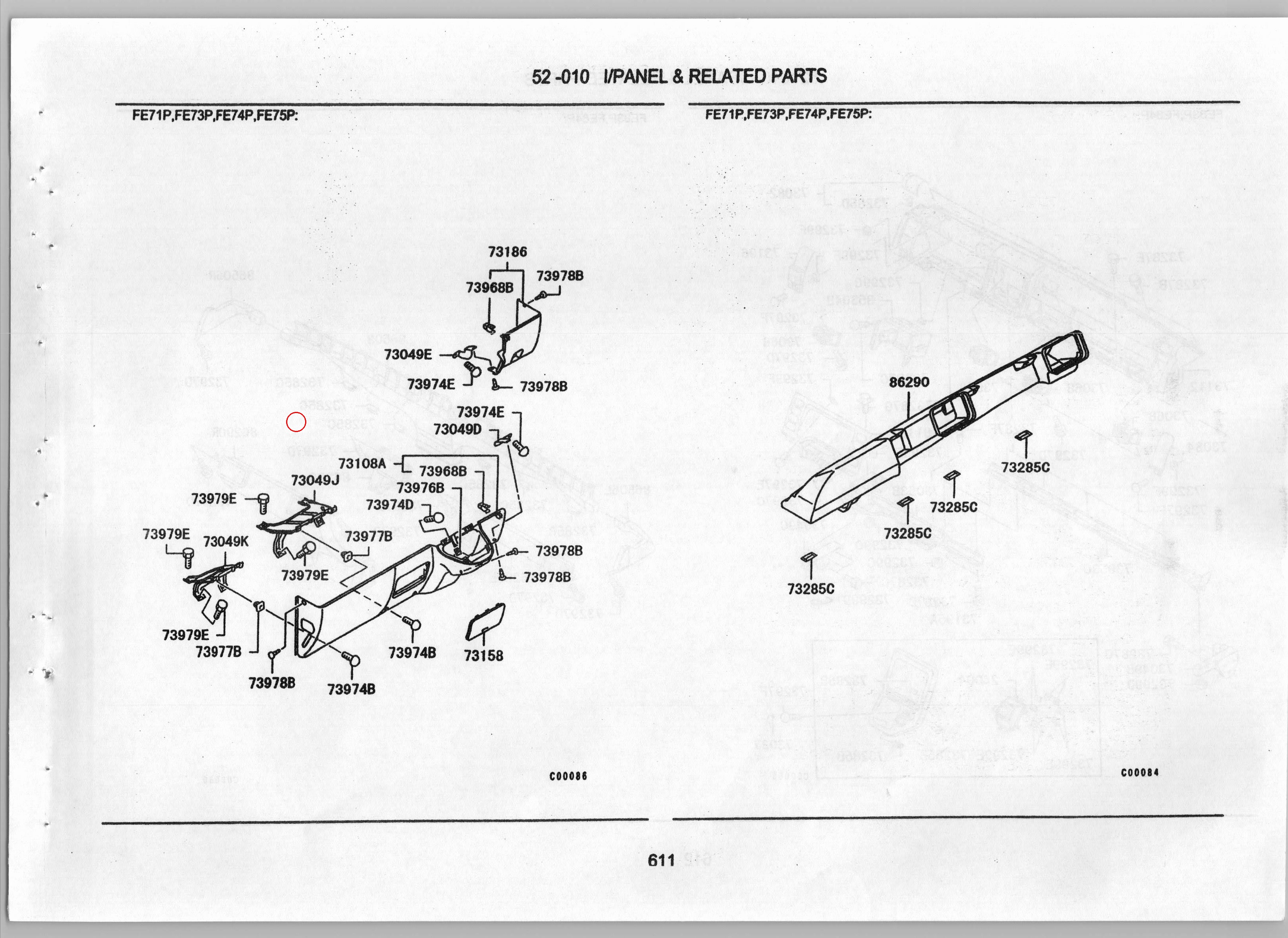 Diagram MK566162 BRACKET,INSTRUMENT PANEL SIDE,LWR - Mitsubishi