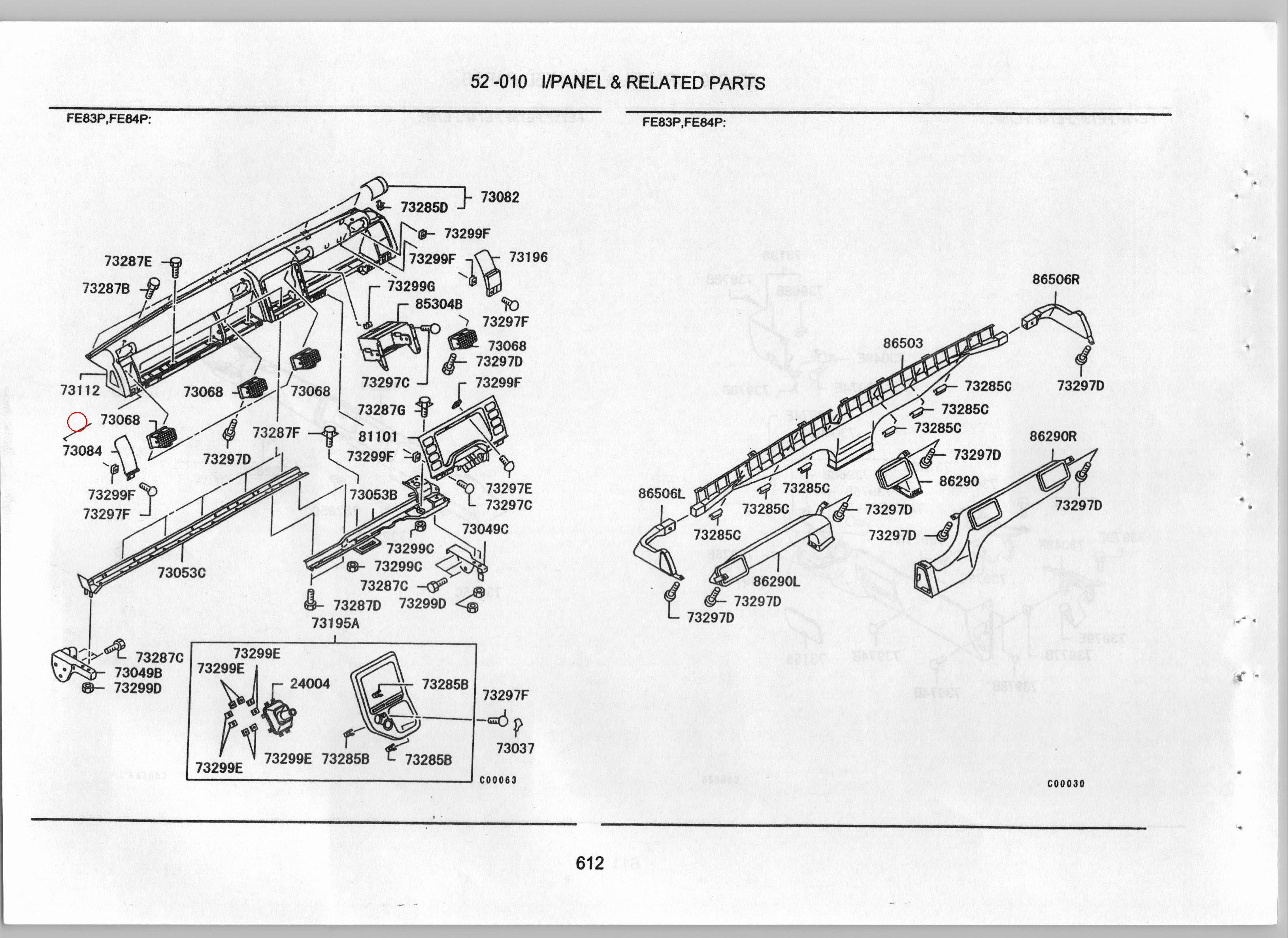 Diagram MK405107 LID,INSTRUMENT PANEL INSPECTION - Mitsubishi