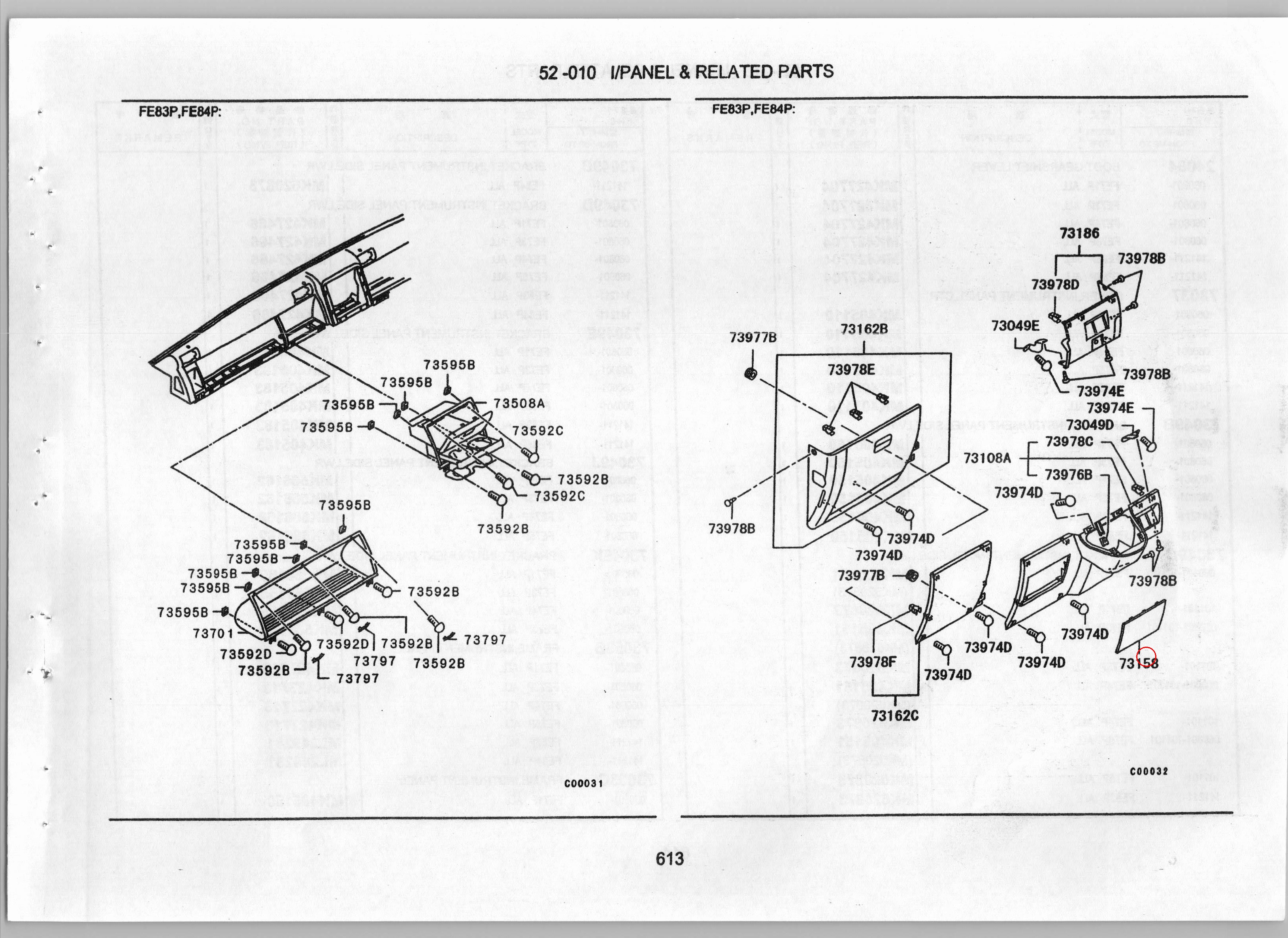 Diagram MK405121 LID,INSTRUMENT PANEL FUSE BOX - Mitsubishi