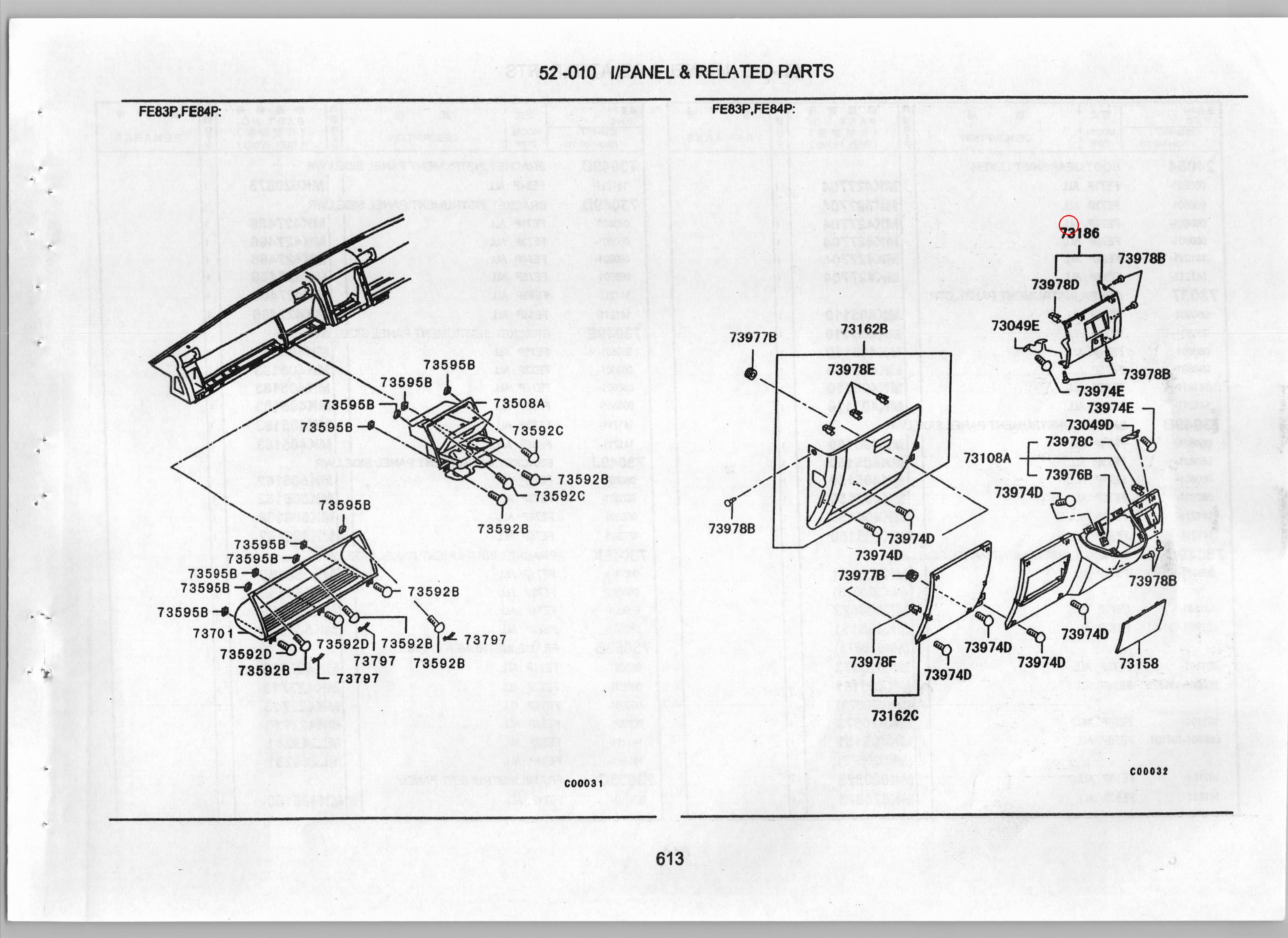 Diagram MK447984 PANEL,INSTRUMENT DRIVER SIDE - Mitsubishi
