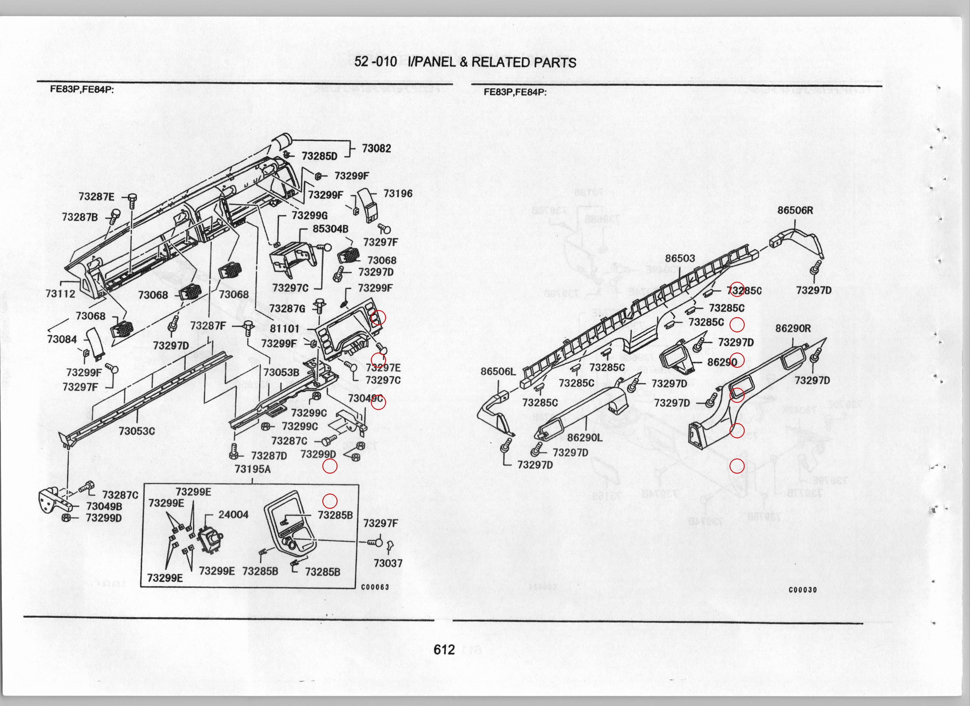 Diagram MB409437 SCREW,INSTRUMENT PANEL - Mitsubishi