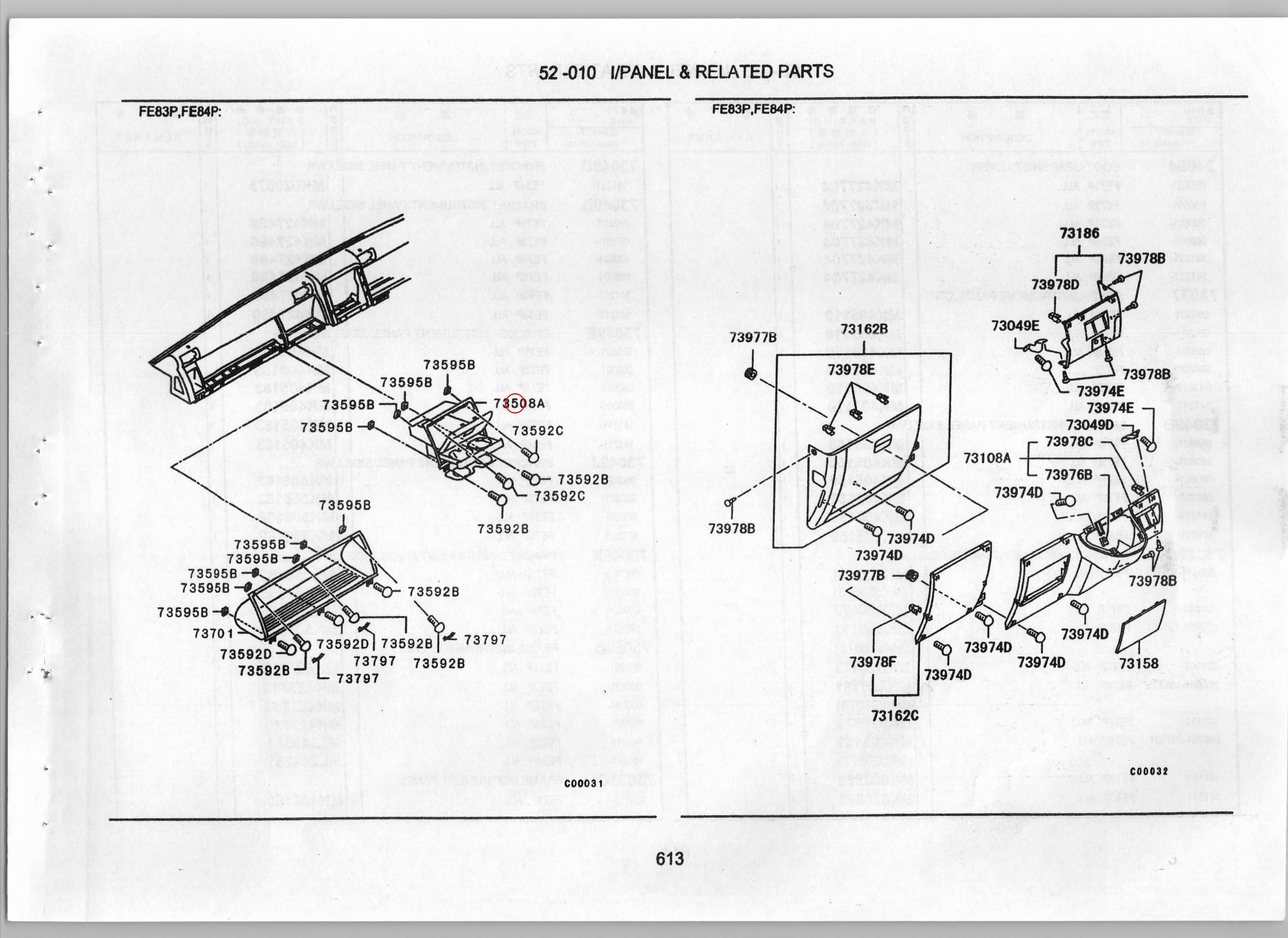Diagram MK405130 GLOVEBOX ASSY - Mitsubishi