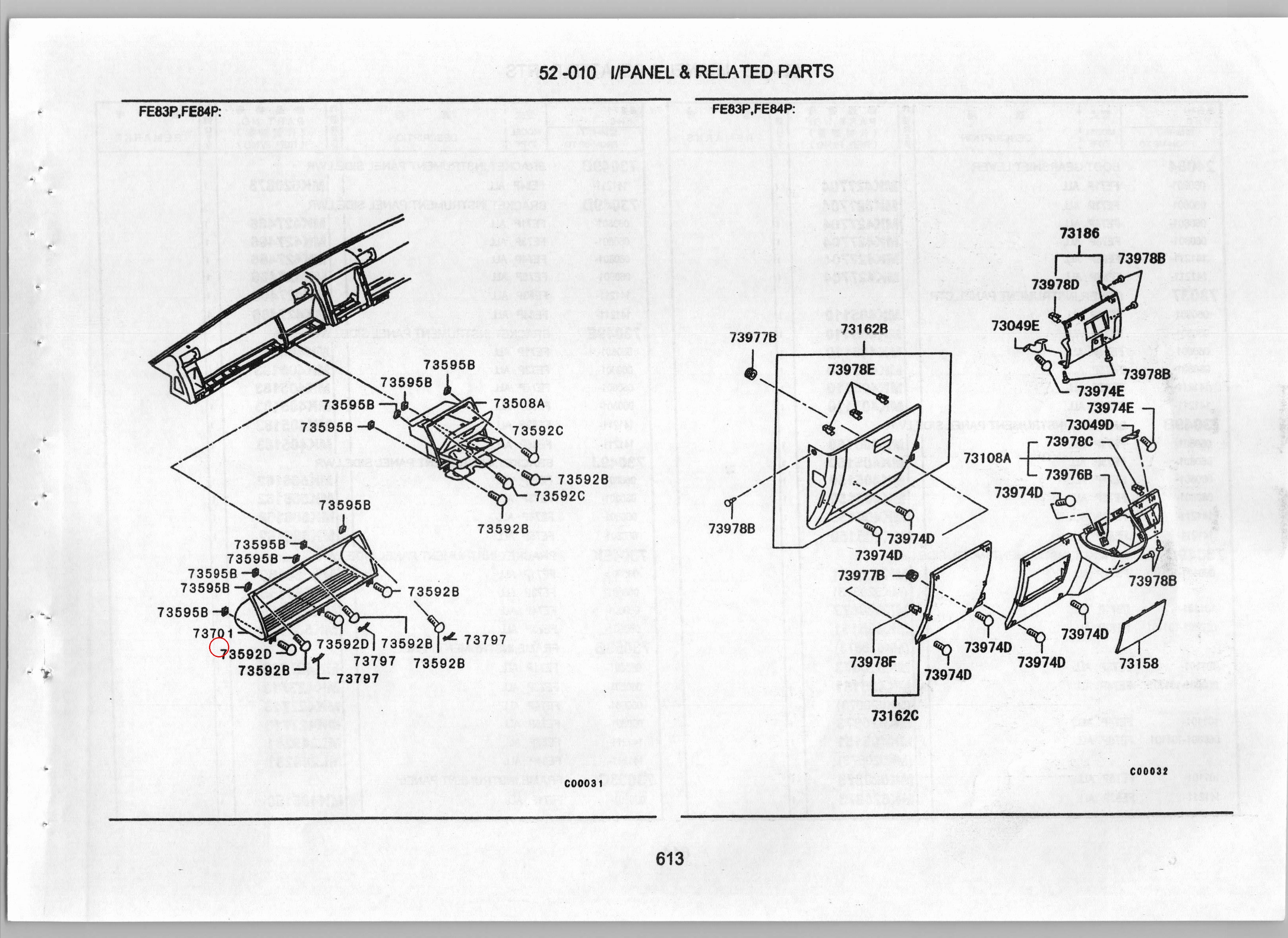 Diagram MK566038 PARCEL TRAY - Mitsubishi
