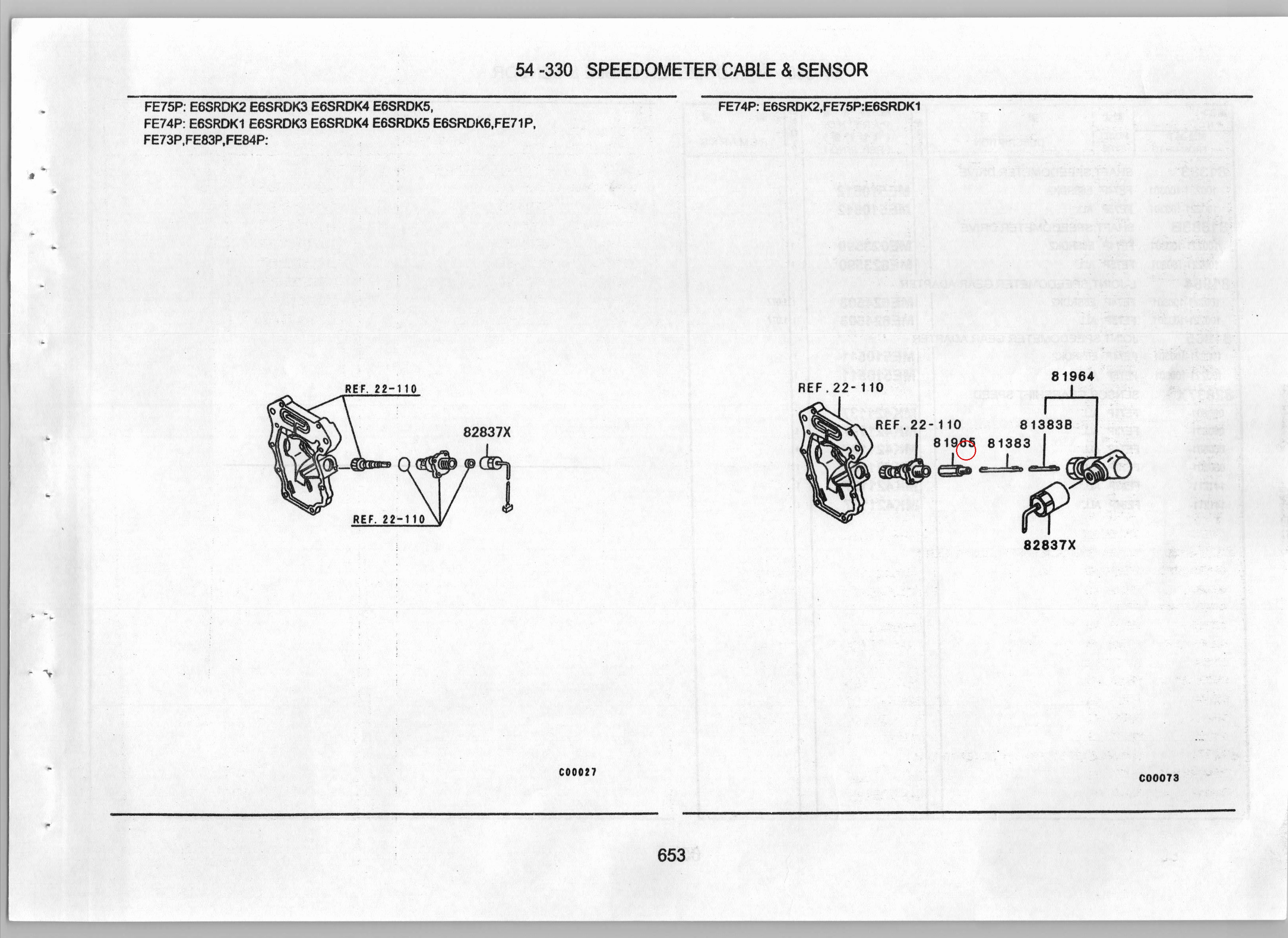 Diagram ME510511 JOINT,SPEEDOMETER GEAR ADAPTER - Mitsubishi