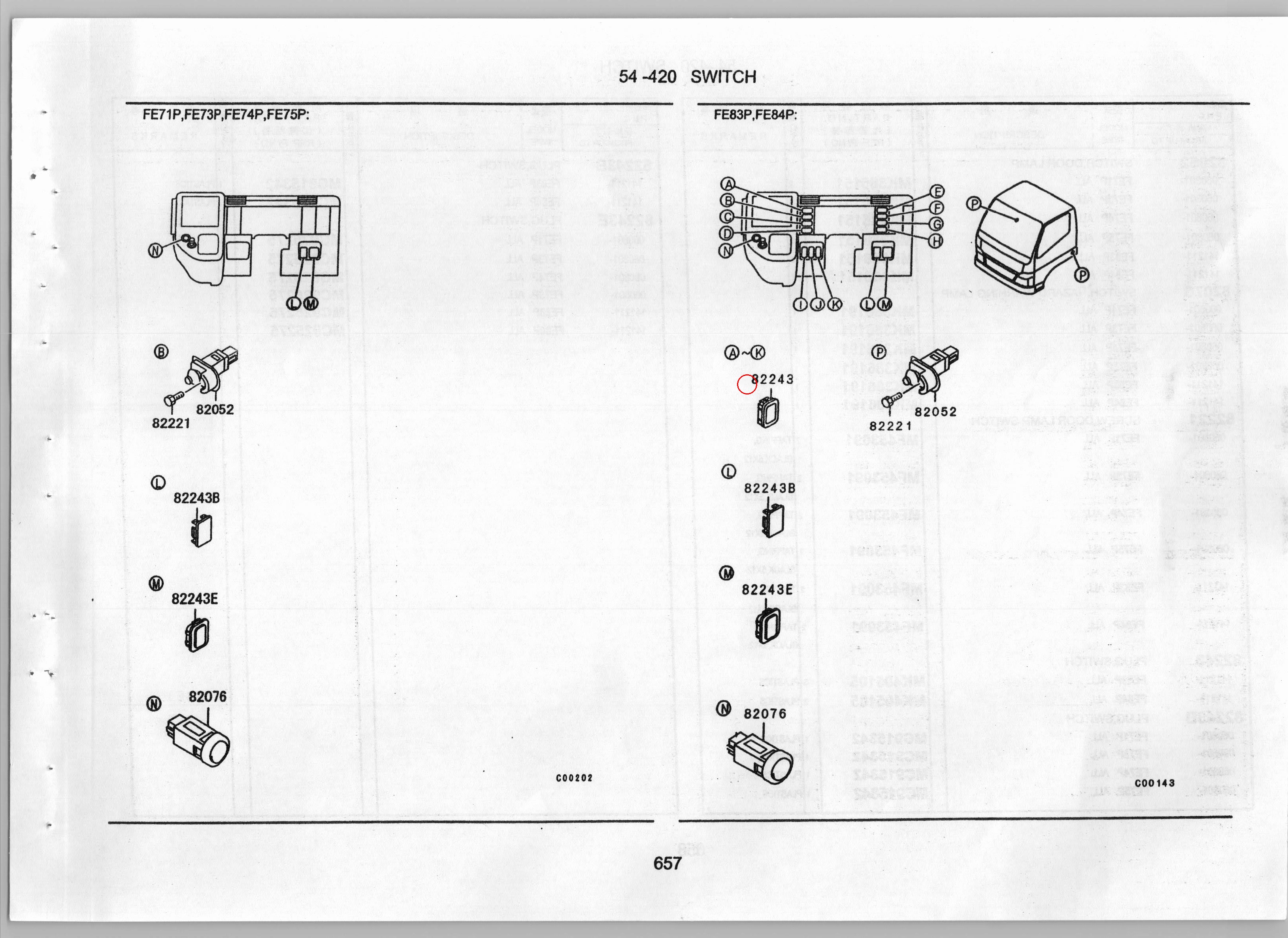 Diagram MK405105 PLUG,SWITCH - Mitsubishi