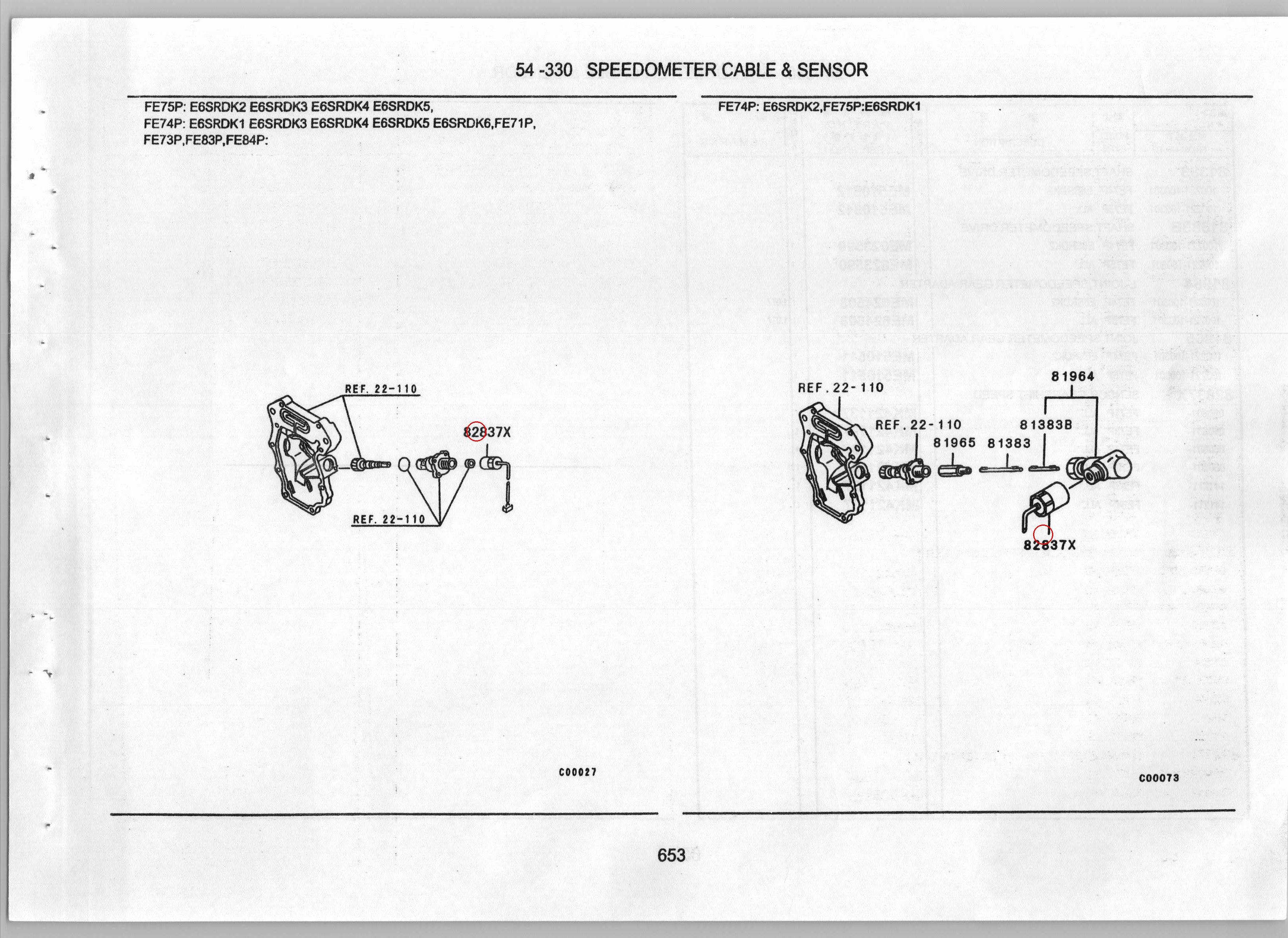 Diagram MK421137 SENSOR,GEARSHIFT SPEED - Mitsubishi