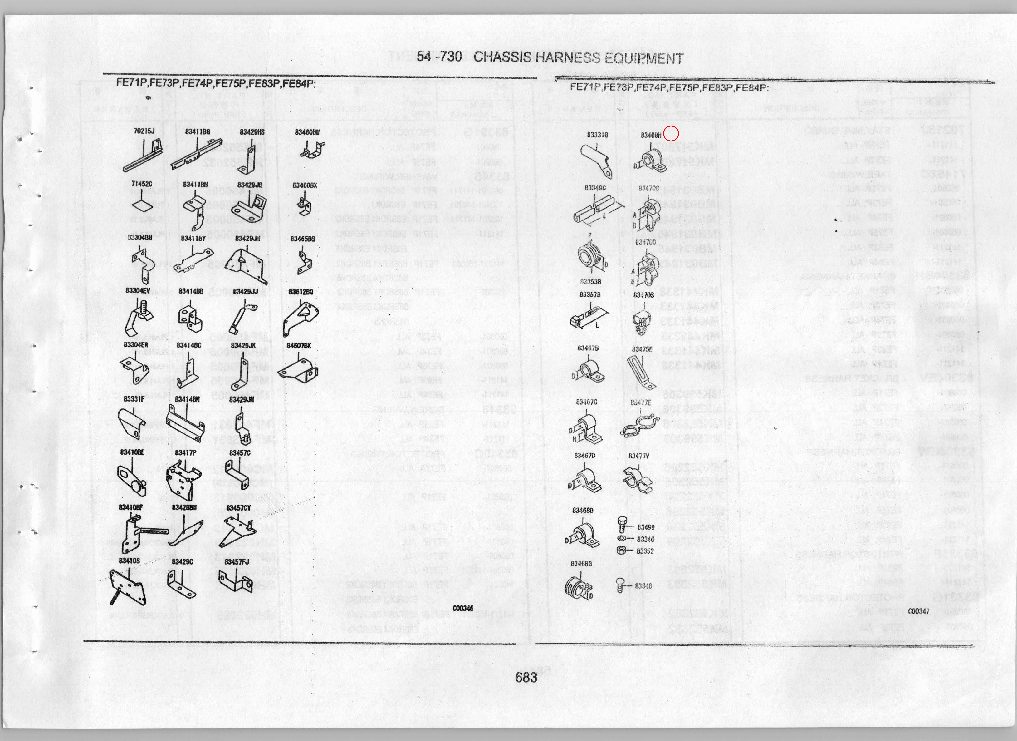 Diagram MH020435 CLIP, WIRING, NO.2 - Mitsubishi