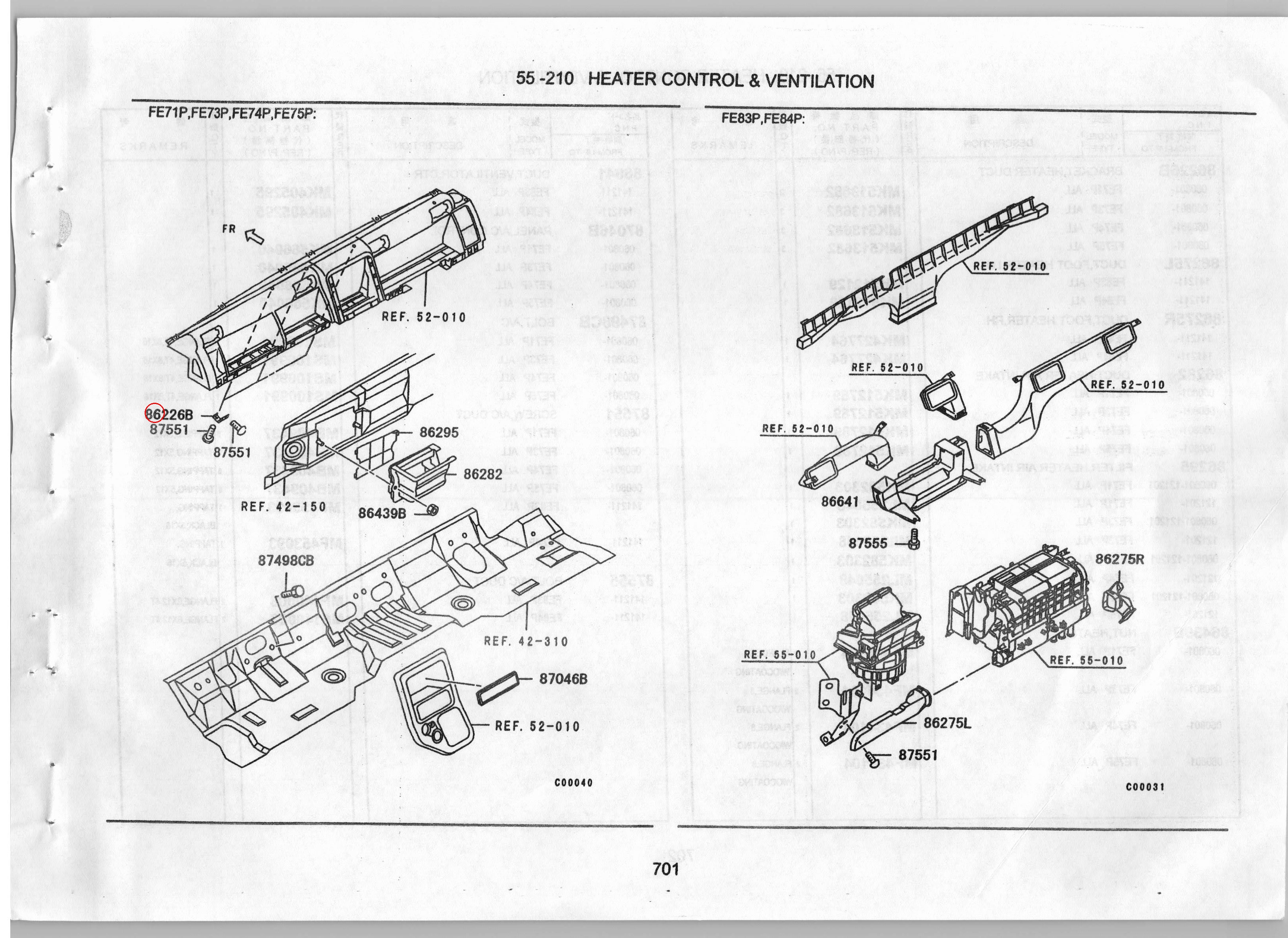 Diagram MK513682 BRACKET, HEATER DUCT - Mitsubishi