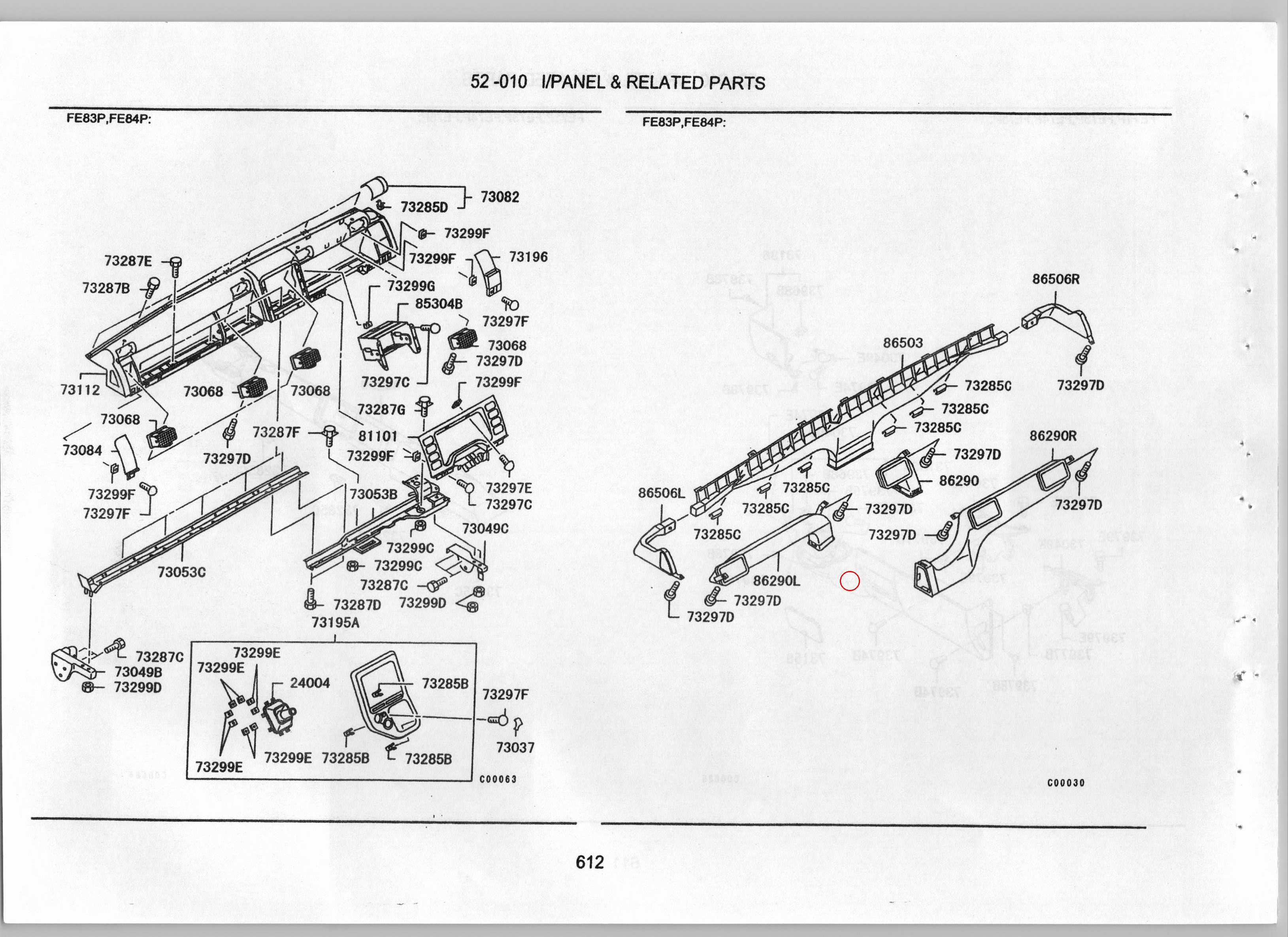 Diagram MK405300 DUCT,FACE HEATER,LH - Mitsubishi