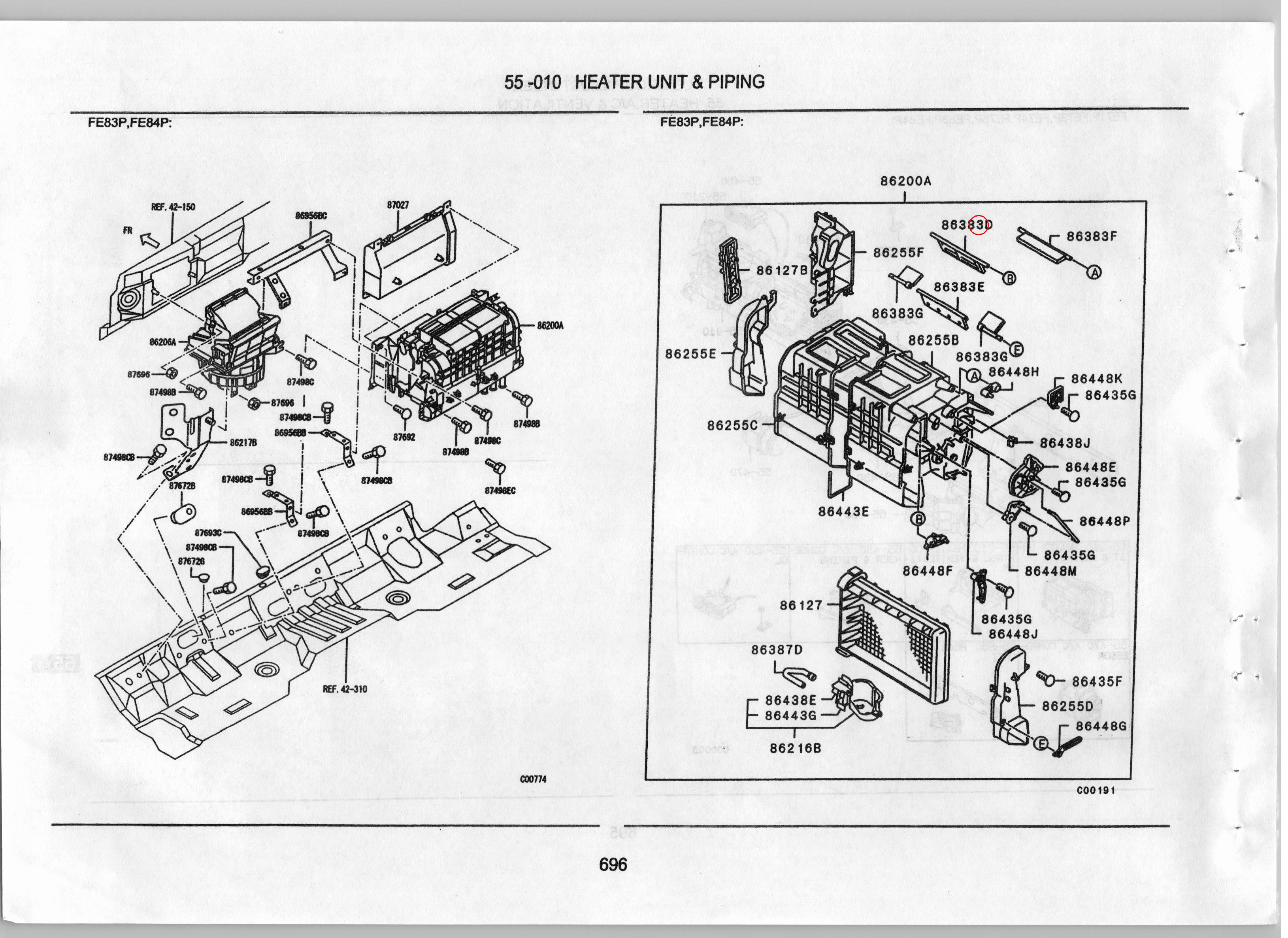 Diagram ME751144 DAMPER, HEATER AIR BY-PASS - Mitsubishi
