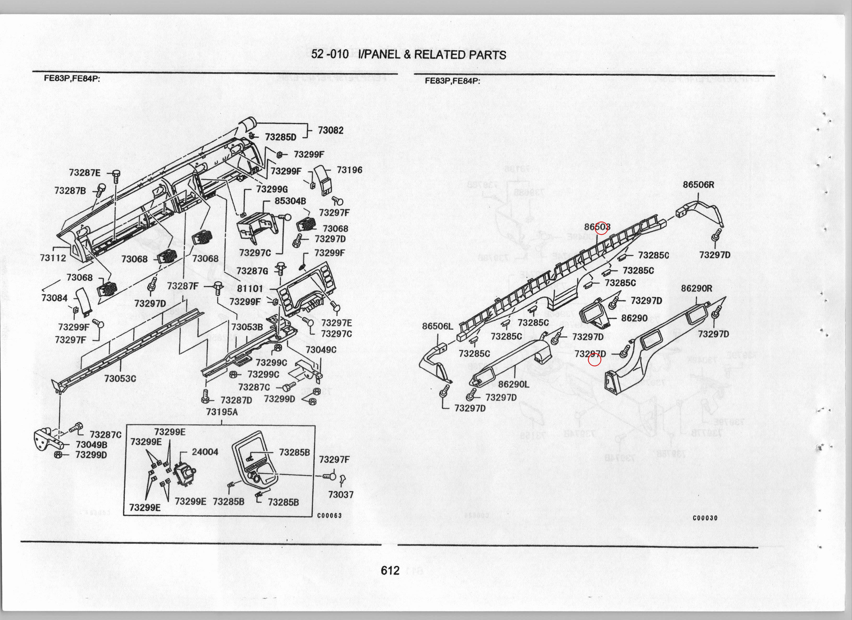 Diagram MK405303 DUCT,DEFROSTER - Mitsubishi