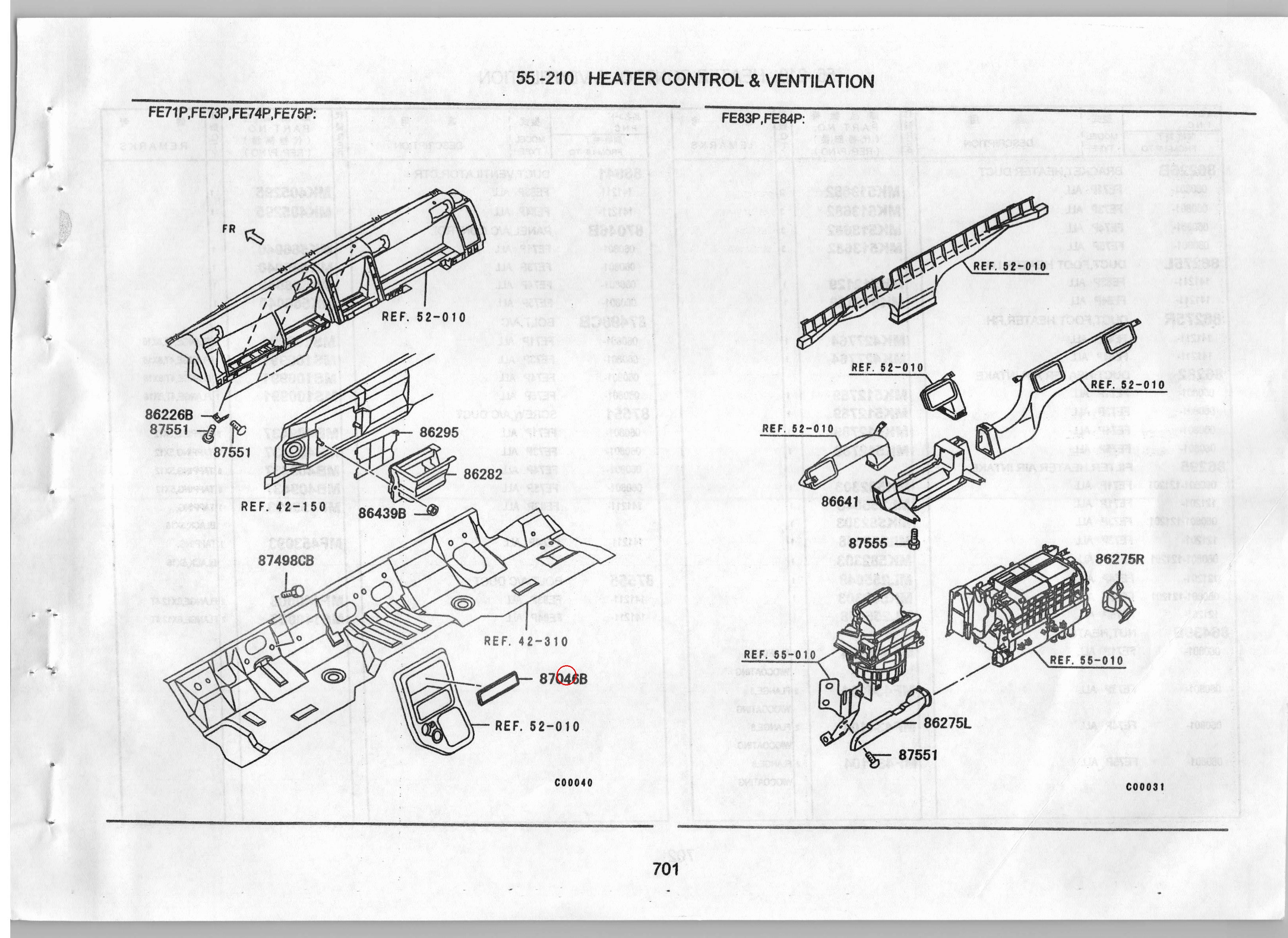Diagram MK566040 PANEL,A/C CONTROL - Mitsubishi