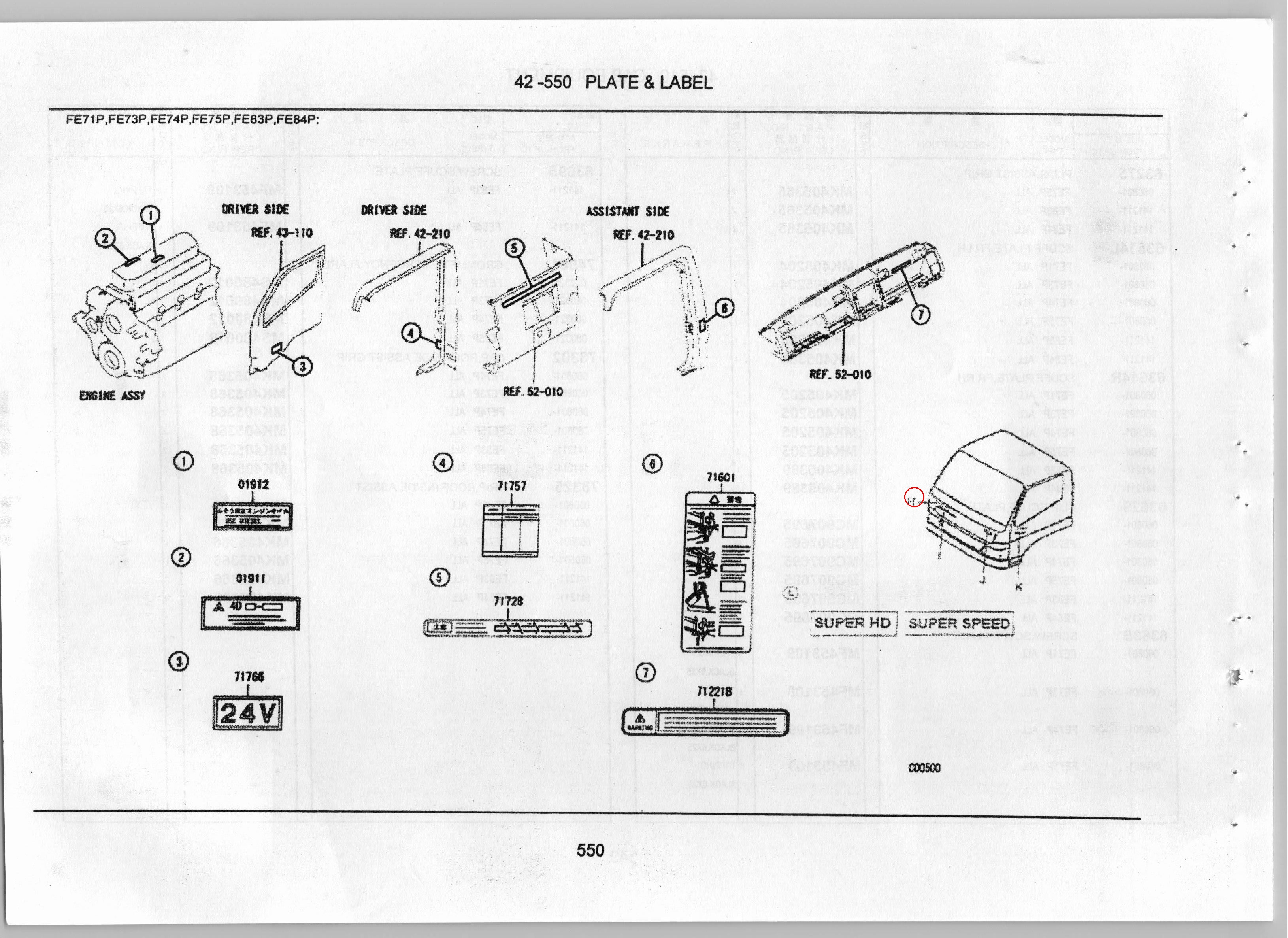 Diagram KM902319 STICKER "COLT DIESEL" - Mitsubishi