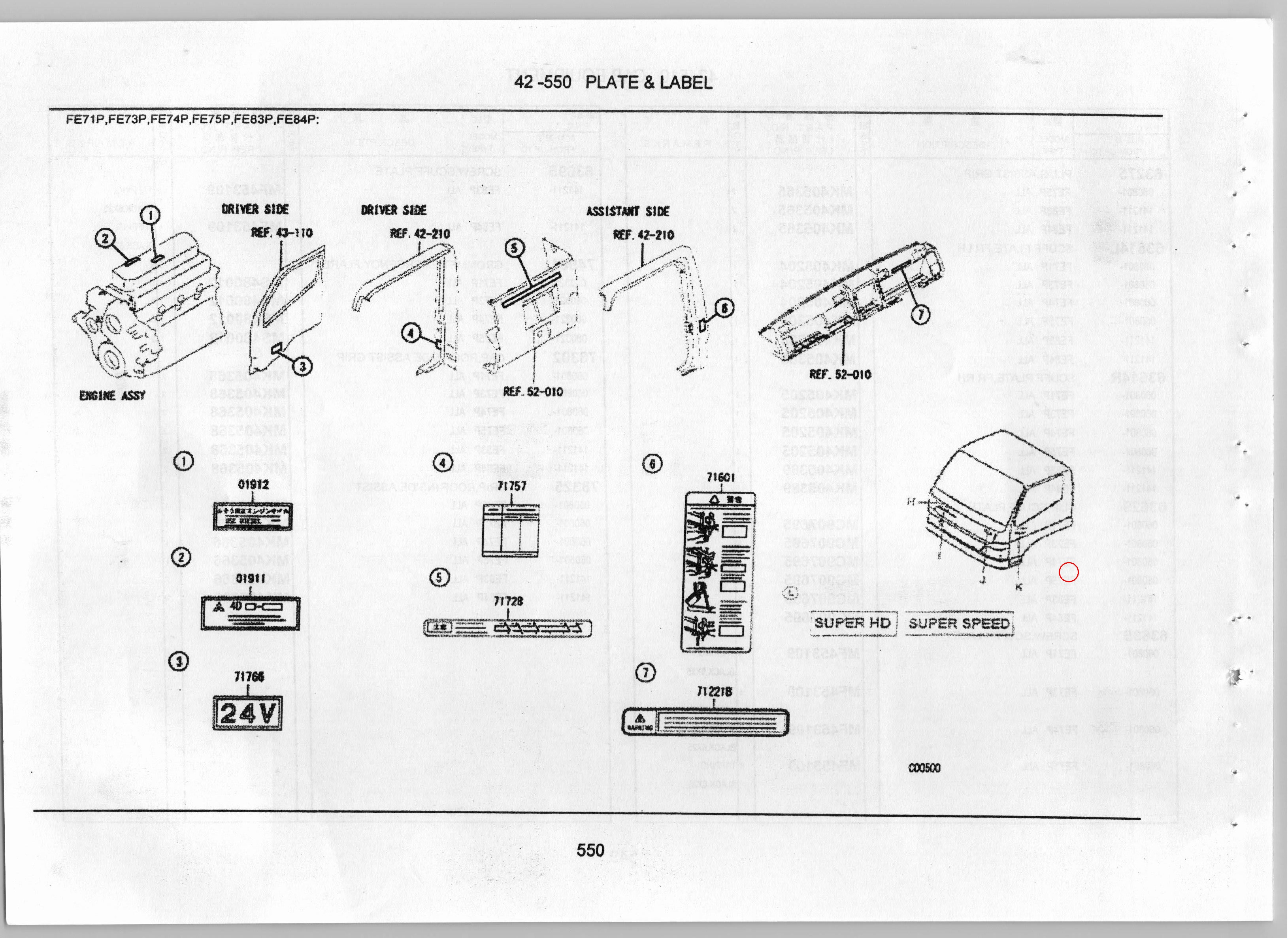 Diagram KM902617 STICKER "CANTER" - Mitsubishi