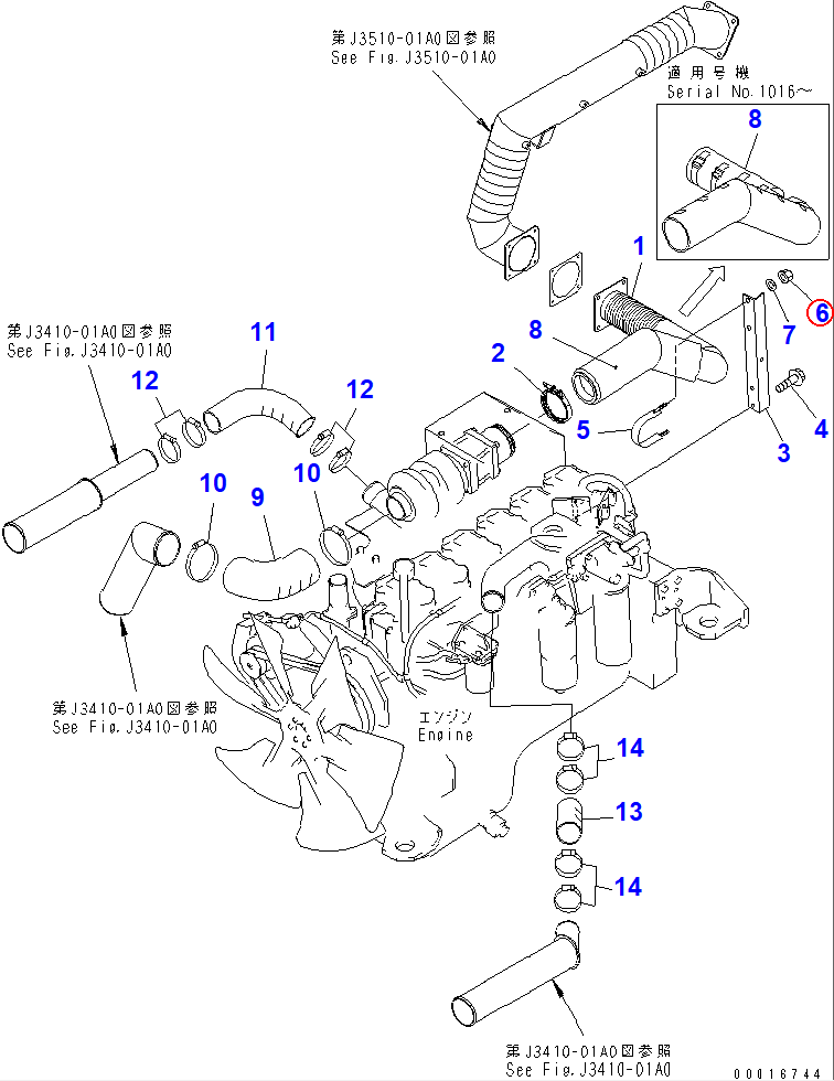 Diagram 01580-11008 NUT - Komatsu