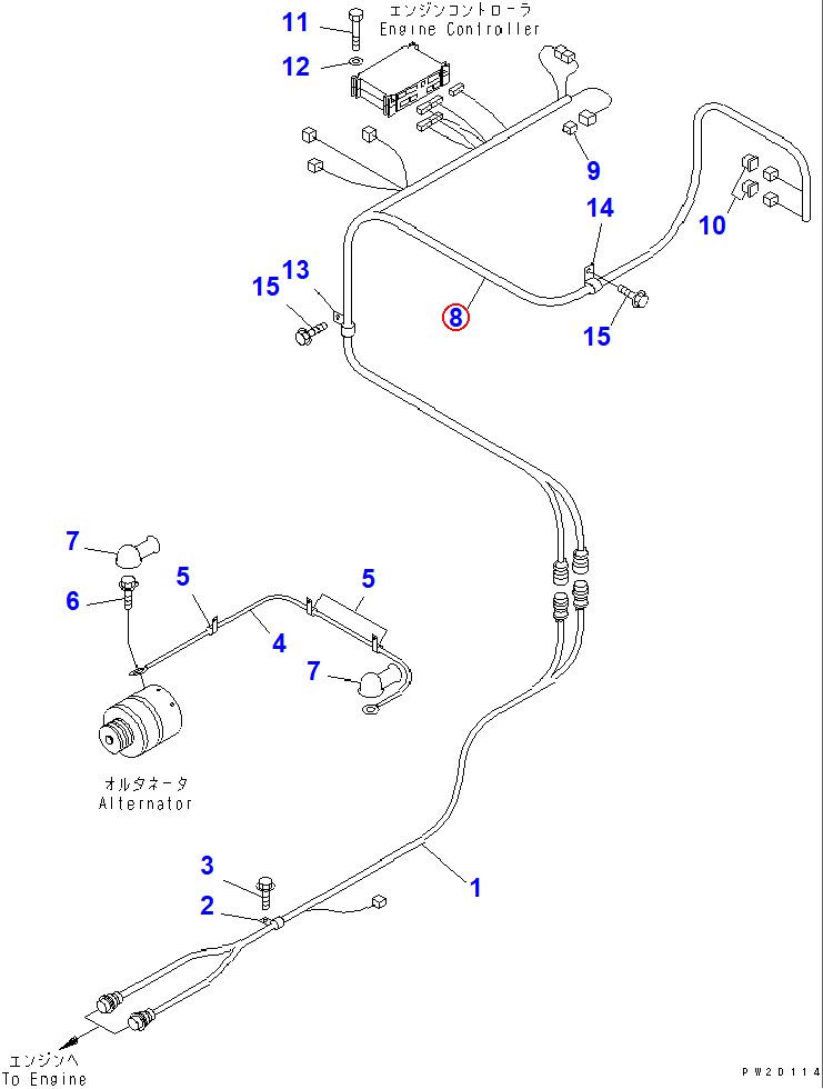 Diagram 56B-06-16441 WIRING HARNESS,CAB - Komatsu