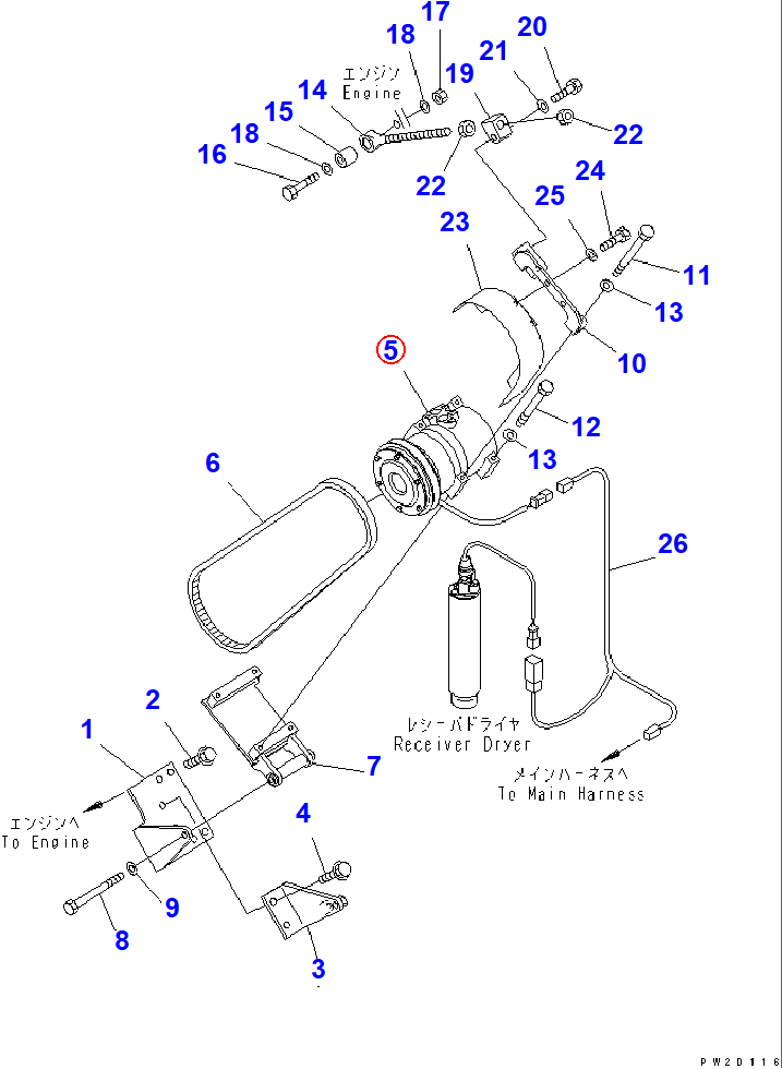 Diagram 421-07-31220 COMPRESSOR ASS'Y - Komatsu