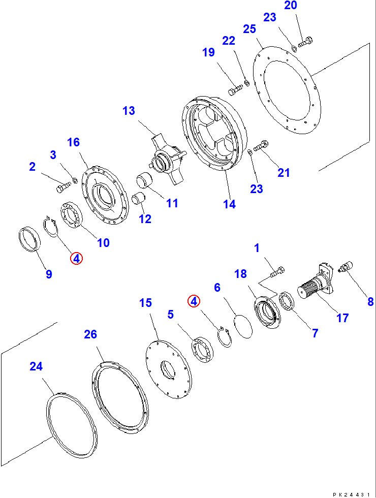 Diagram 04064-08530 RING,SNAP - Komatsu