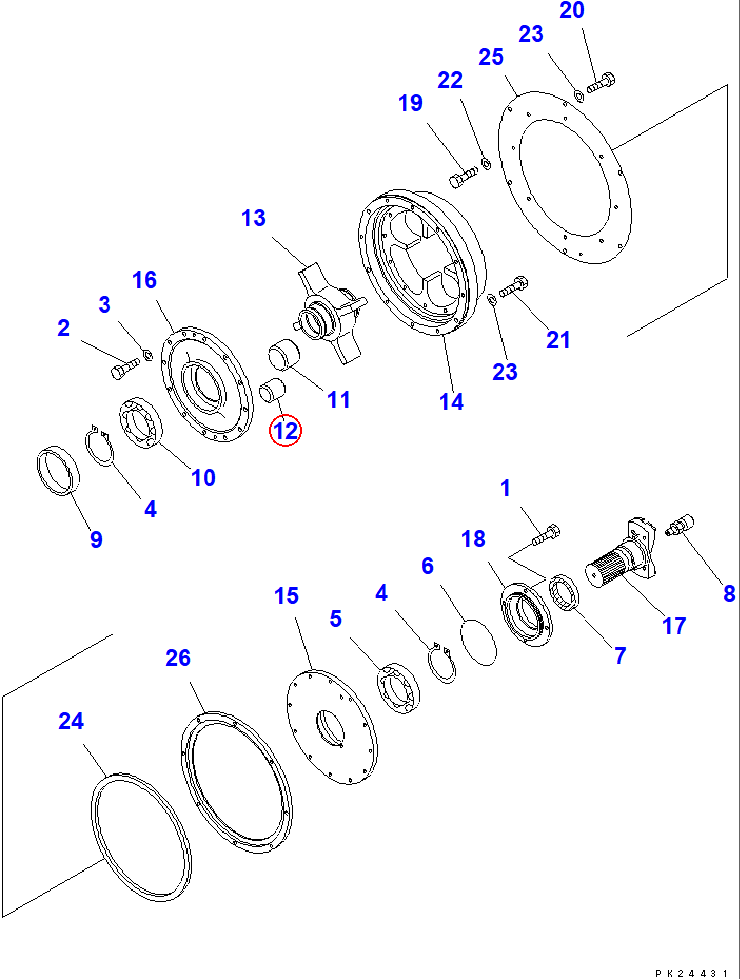 Diagram 421-12-12372 RUBBER - Komatsu