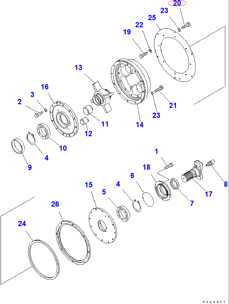 Diagram 01010-61020 BOLT - Komatsu