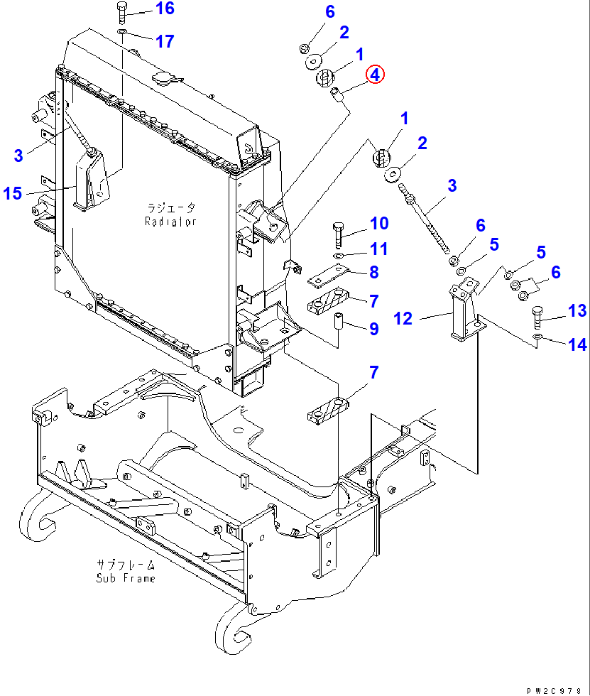 Diagram 283-04-12330 SPACER - Komatsu