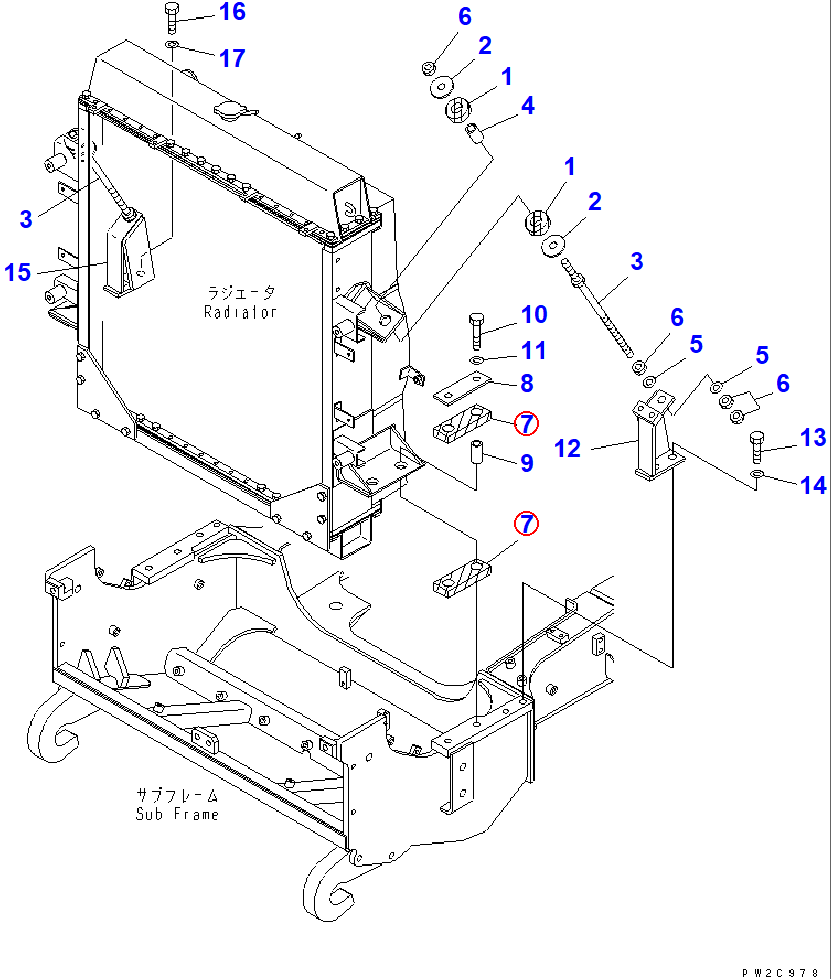 Diagram 285-03-11120 CUSHION - Komatsu
