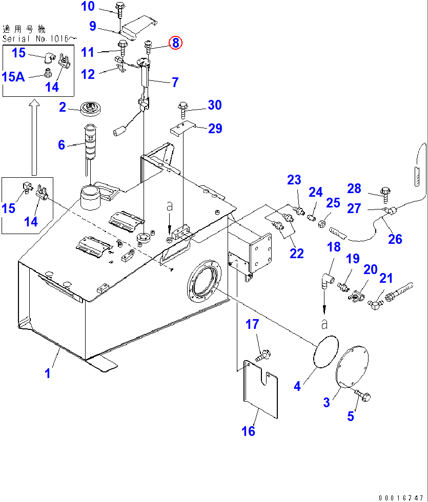 Diagram 01023-10510 SCREW - Komatsu