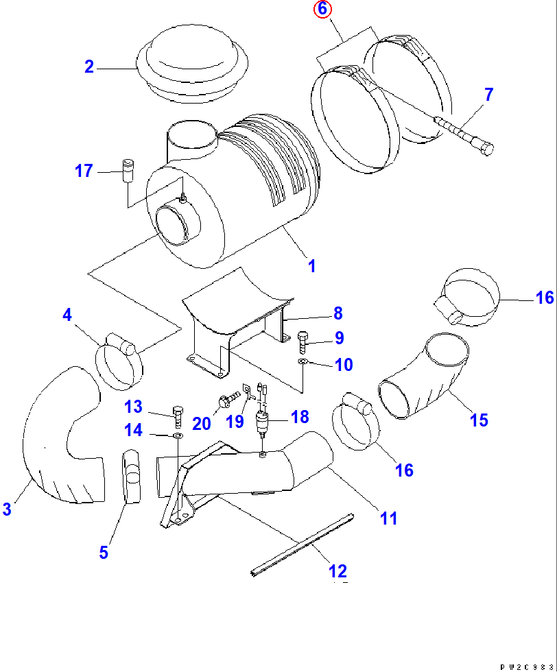 Diagram 6151-11-9970 BAND ASS'Y - Komatsu