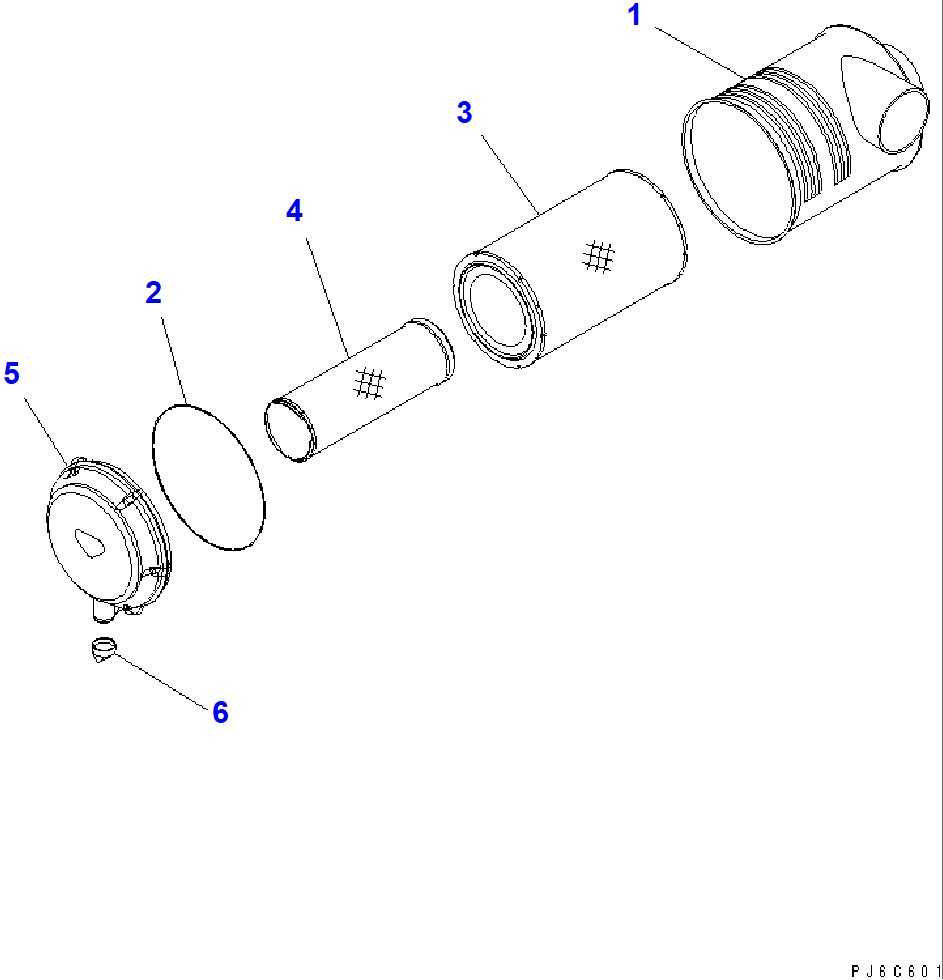 Diagram 600-185-6100 ELEMENT ASS'Y - Komatsu