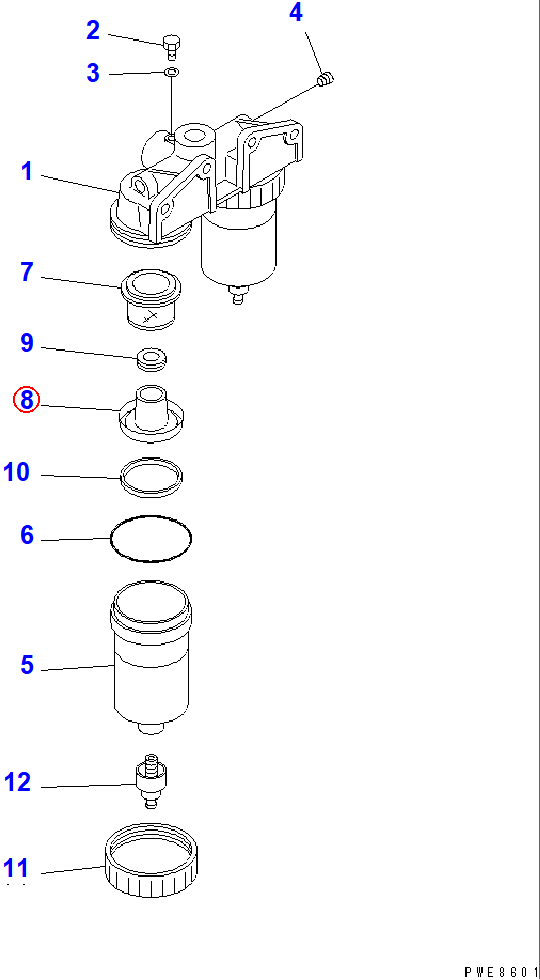 Diagram 600-311-9941 BAFFLE - Komatsu