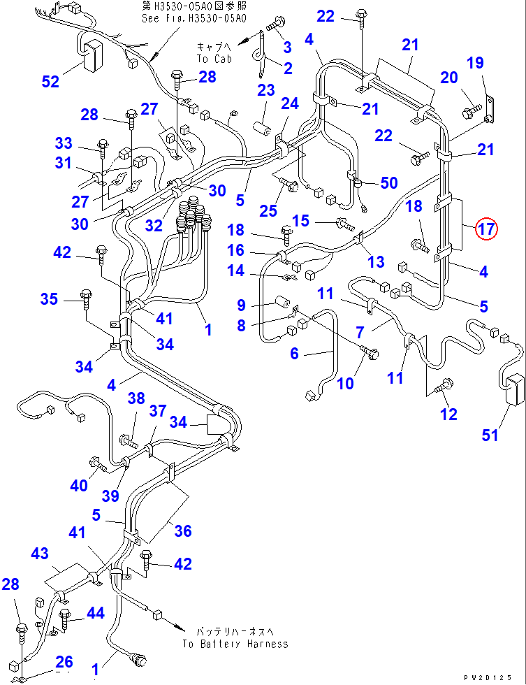 Diagram 421-07-11550 CLIP - Komatsu