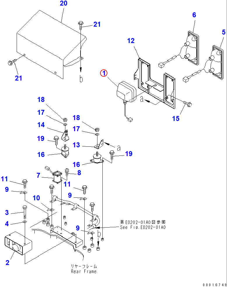 Diagram 421-06-23350 LAMP ASS'Y - Komatsu