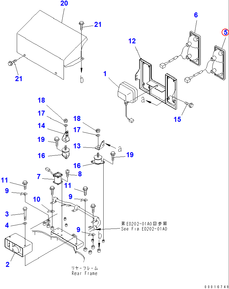 Diagram 56D-06-15610 LAMP - Komatsu