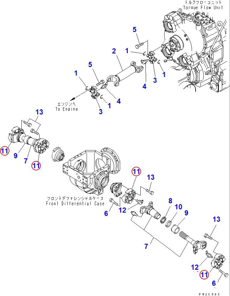 Diagram 56B-20-15100 SPIDER ASS'Y - Komatsu