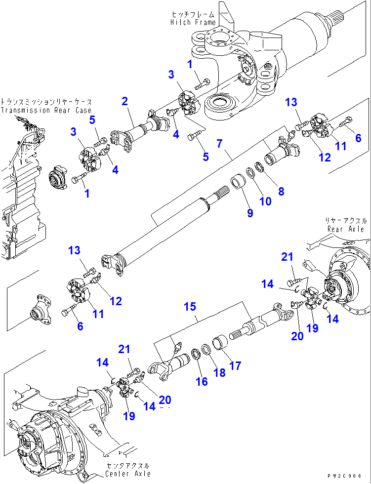 Diagram 56D-20-12000 PROPELLER SHAFT - Komatsu
