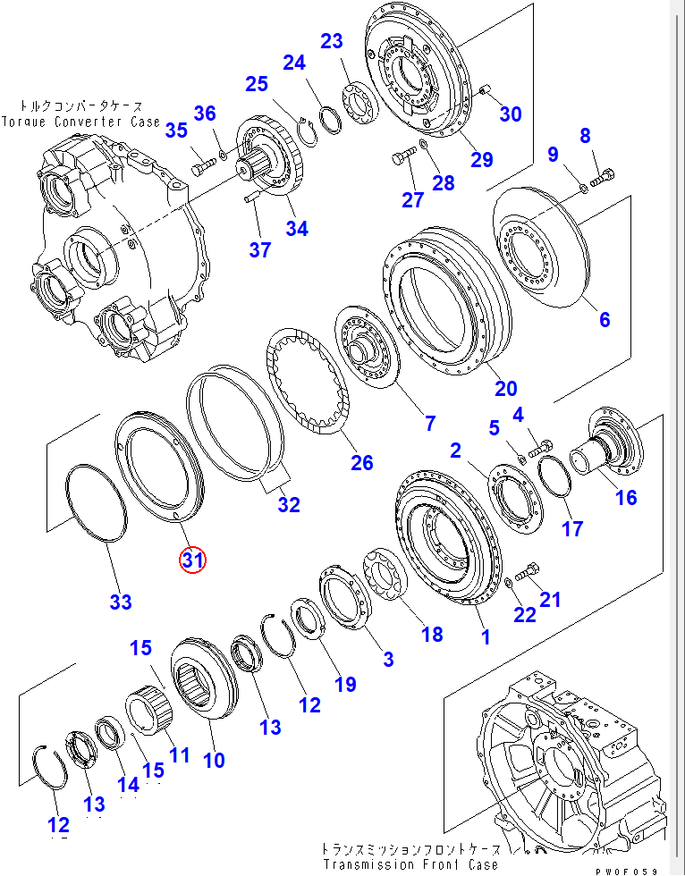 Diagram 23W-13-17210 PISTON - Komatsu
