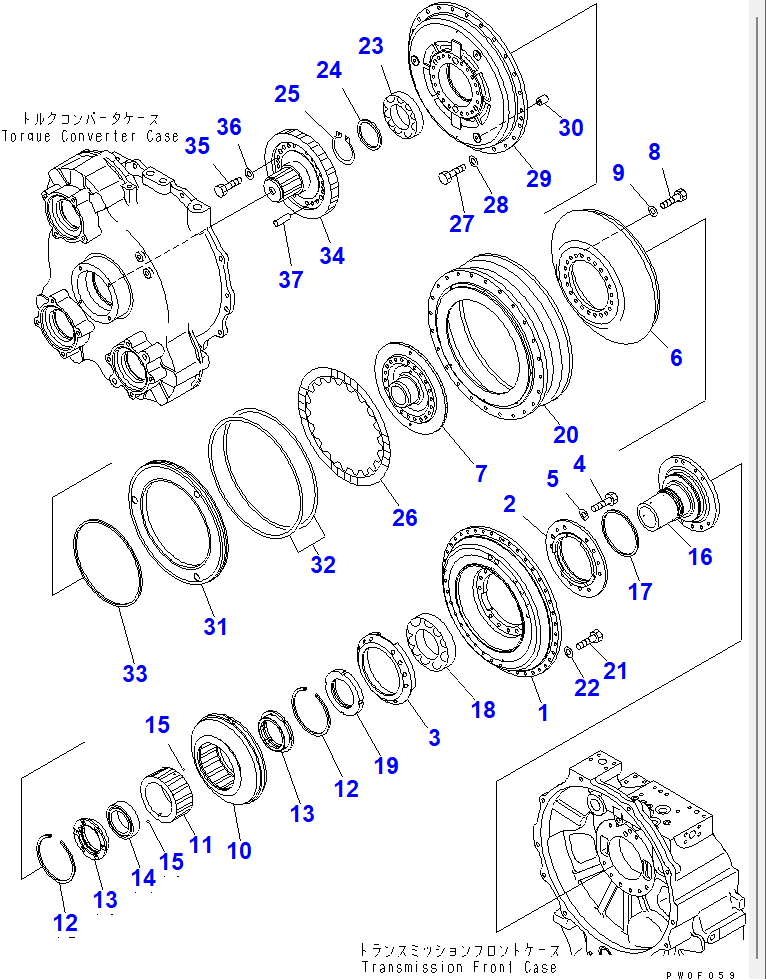 Diagram 56D-13-11000 TORQUE CONVERTER A. - Komatsu