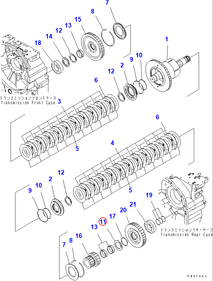 Diagram 56D-15-19510 WASHER,THRUST - Komatsu
