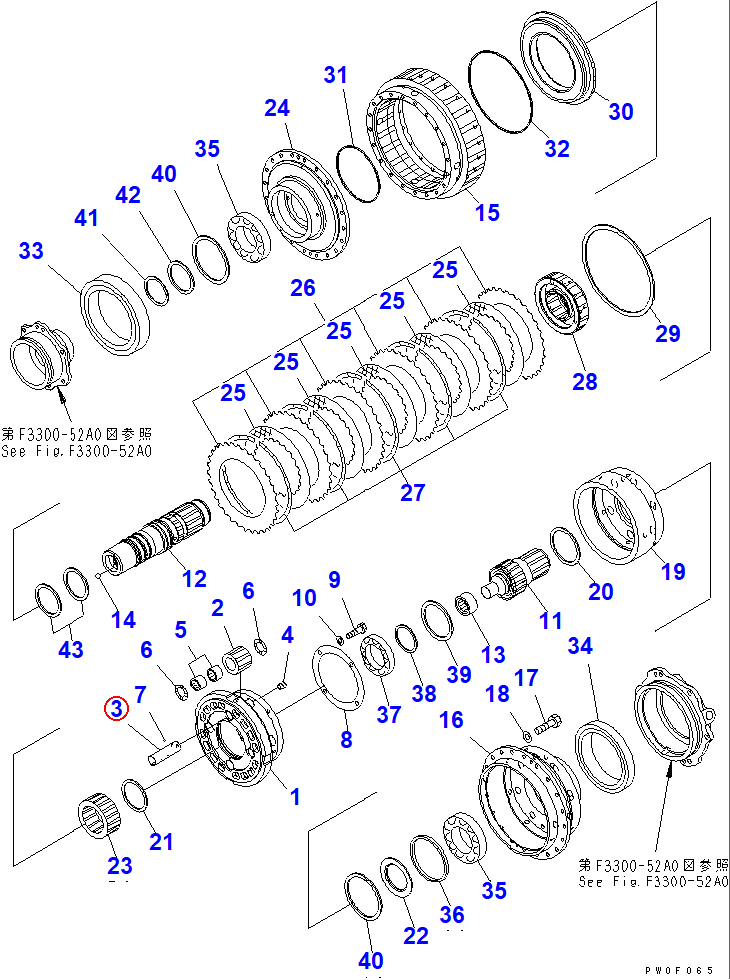 Diagram 56D-15-17511 SHAFT - Komatsu