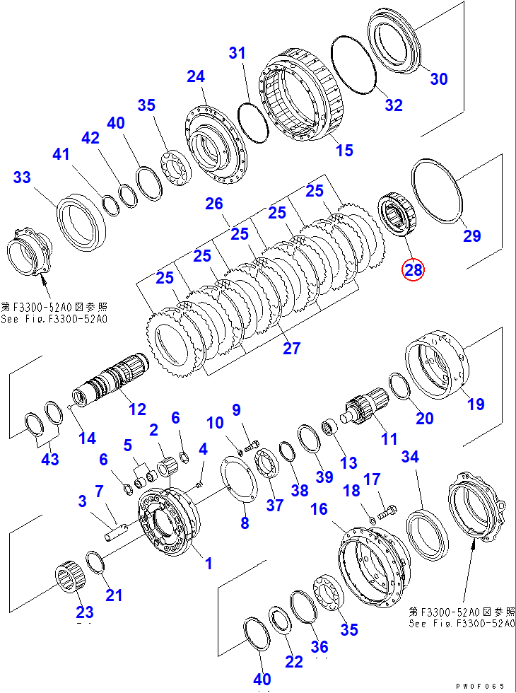Diagram 56D-15-17271 HUB - Komatsu