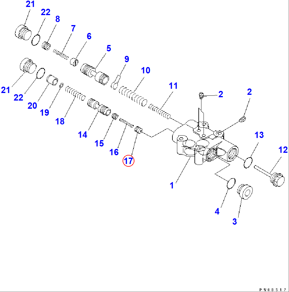 Diagram 104-15-25480 VALVE - Komatsu