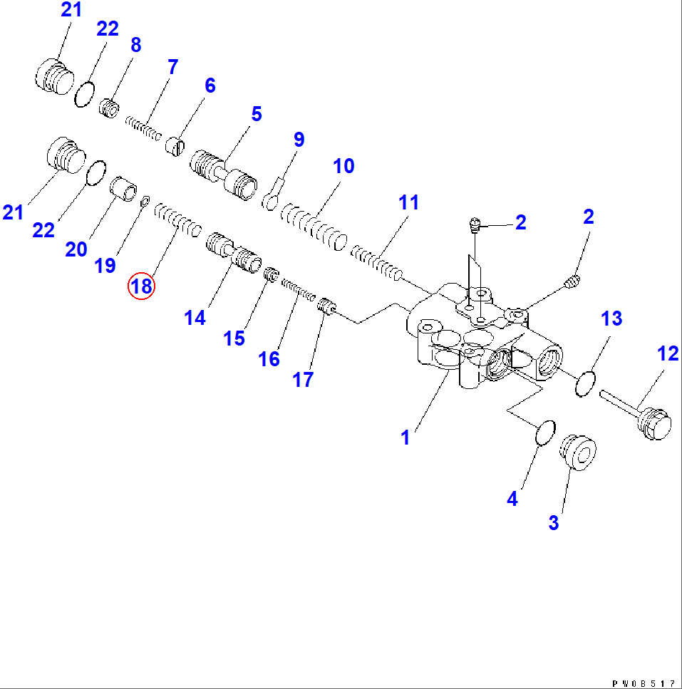 Diagram 14X-15-16210 SPRING - Komatsu