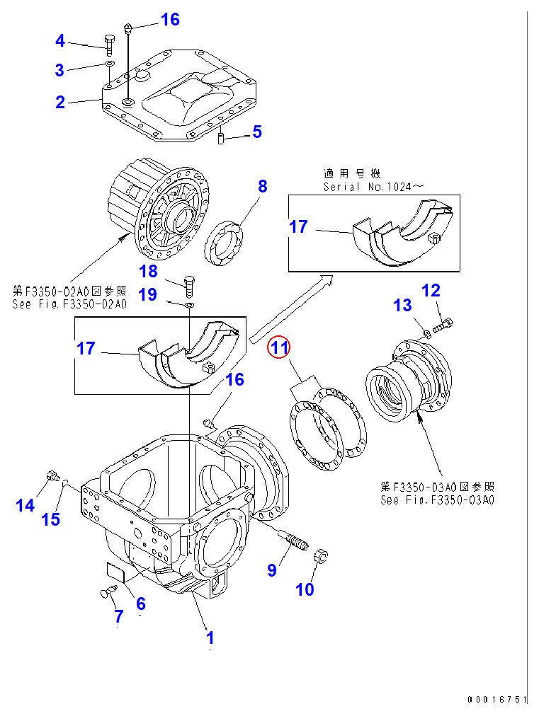 Diagram 421-22-11372 SHIM, 1.0MM - Komatsu