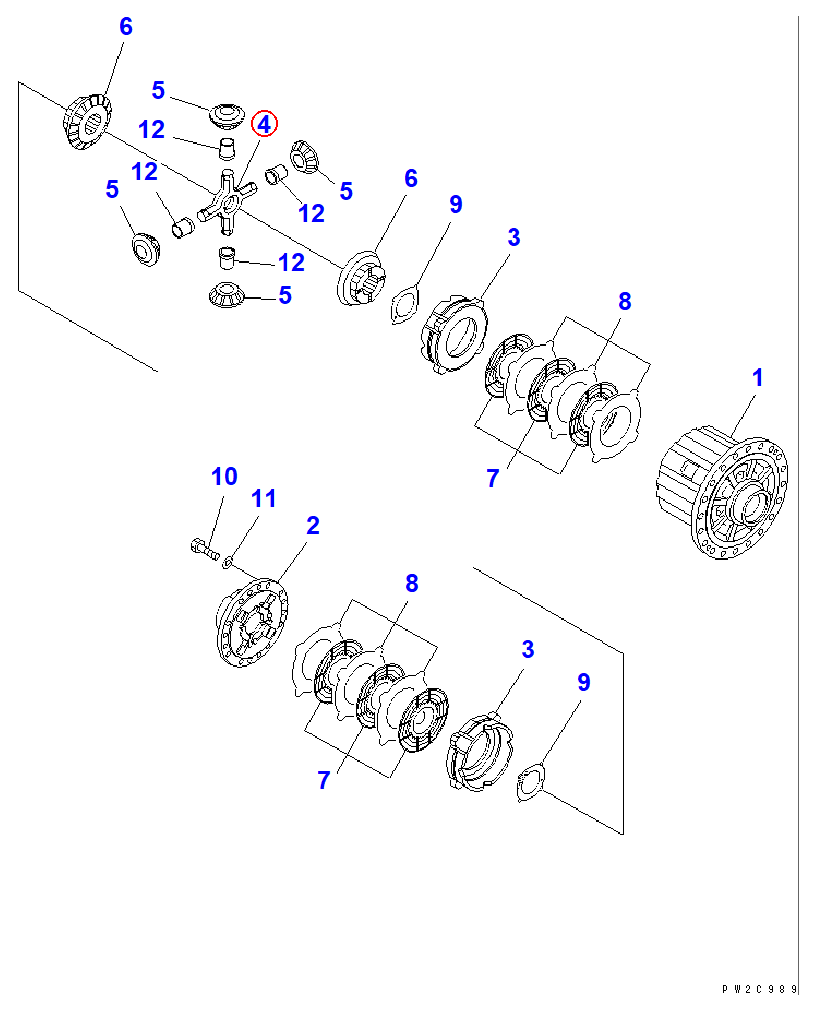 Diagram 56D-22-17140 SHAFT - Komatsu
