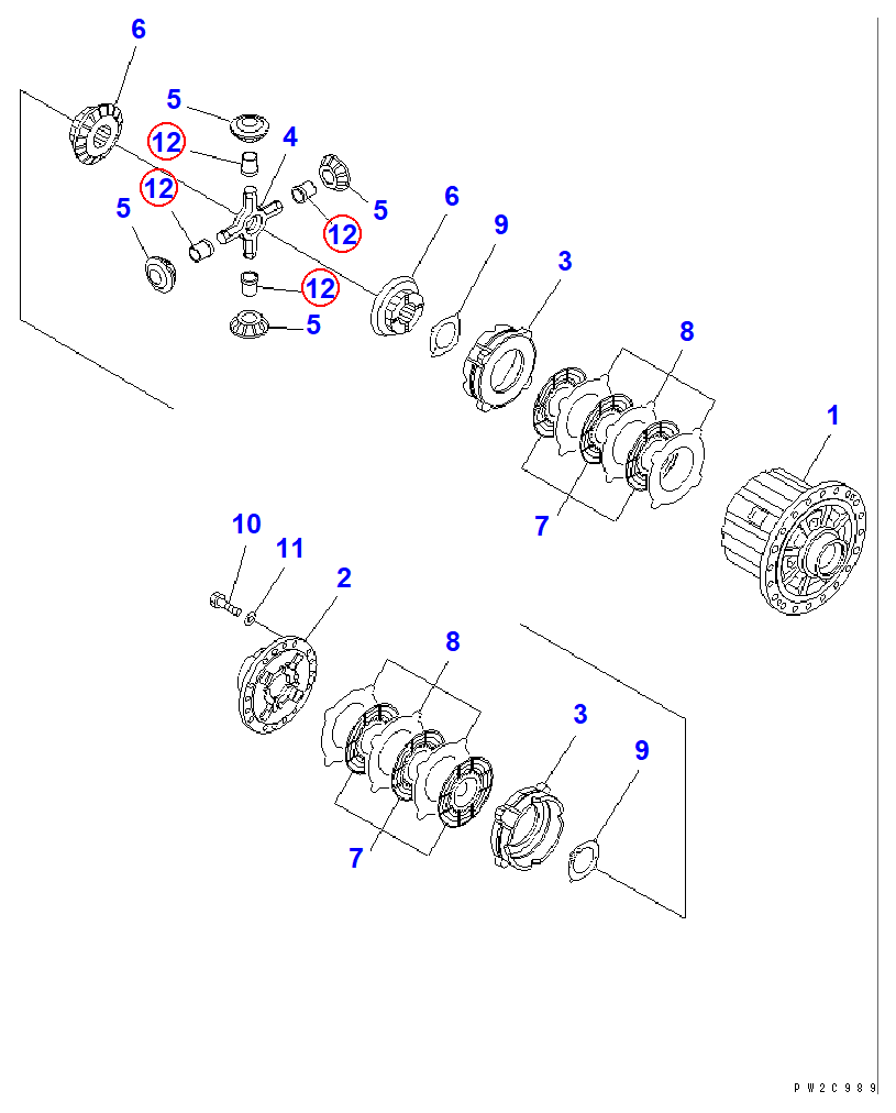 Diagram 56D-22-17170 BUSHING - Komatsu