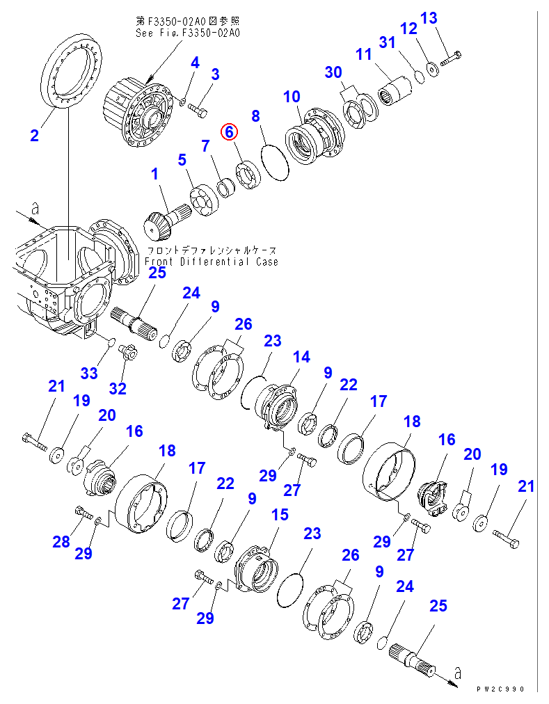 Diagram 418-22-11810 BEARING - Komatsu