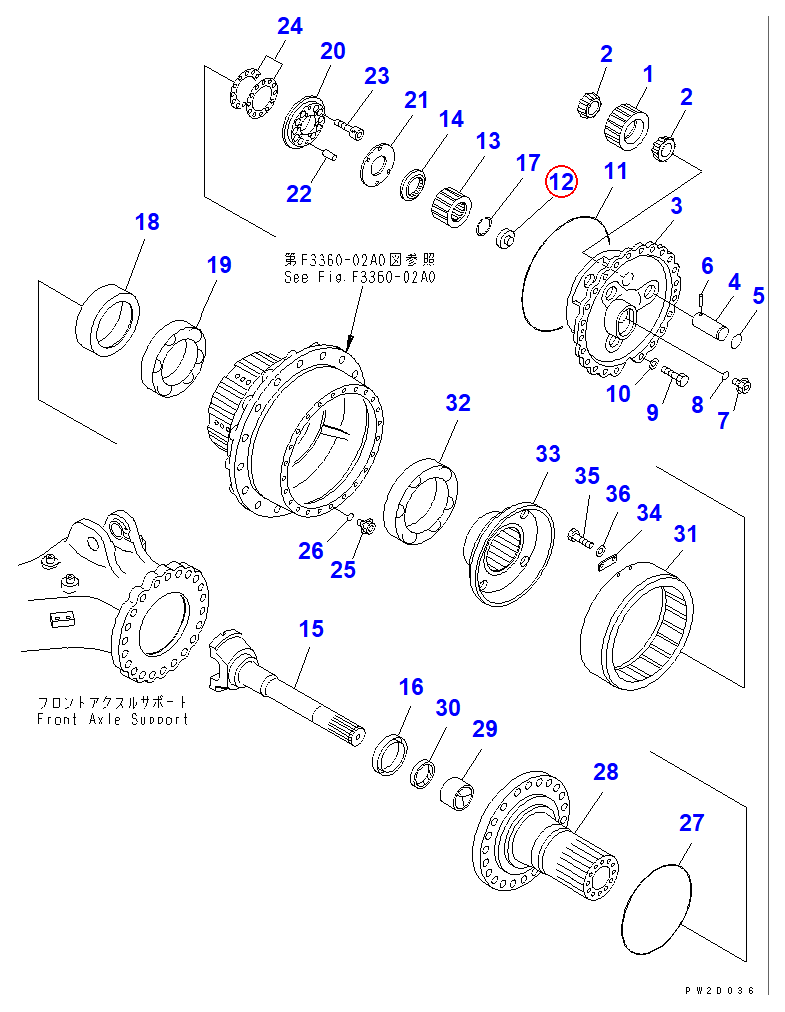Diagram 286-22-12630 BUTTON - Komatsu