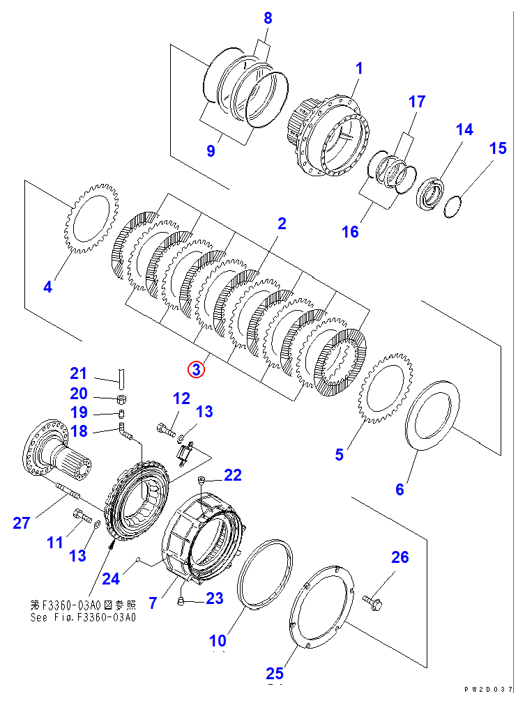 Diagram 56D-33-11251 PLATE - Komatsu